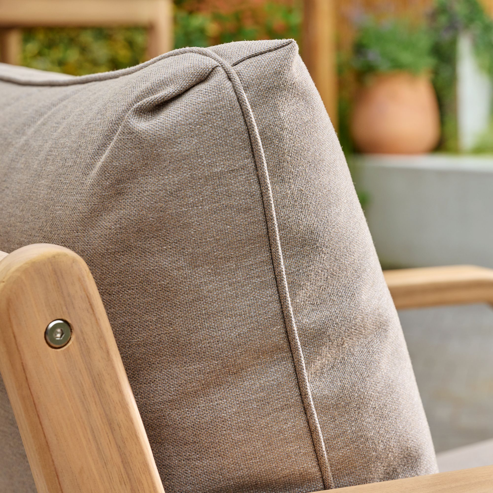 GoodHome Riveo Natural 5 Seater Modular corner Garden furniture set