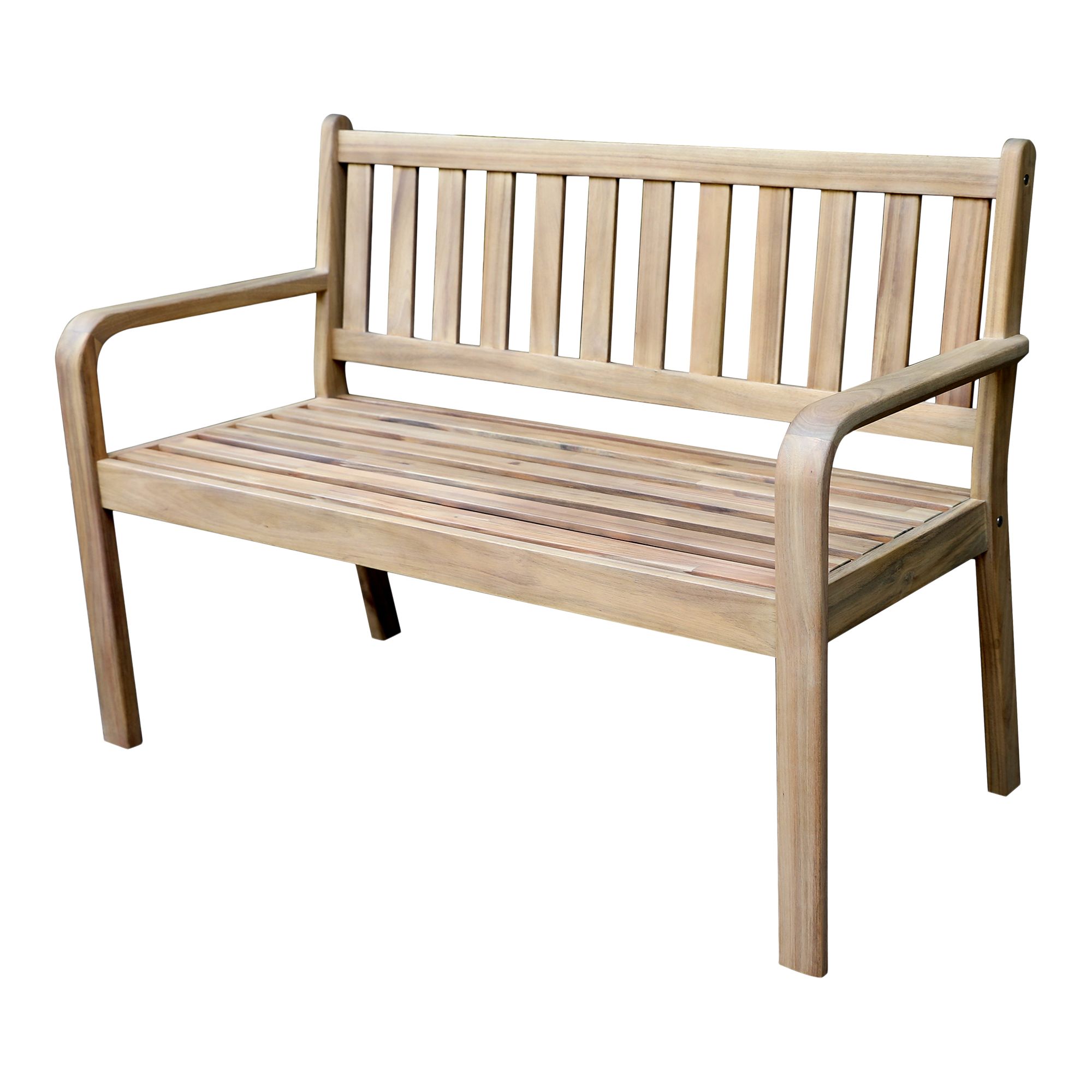 GoodHome Riveo Natural Wooden Bench (W)128cm (H)89cm