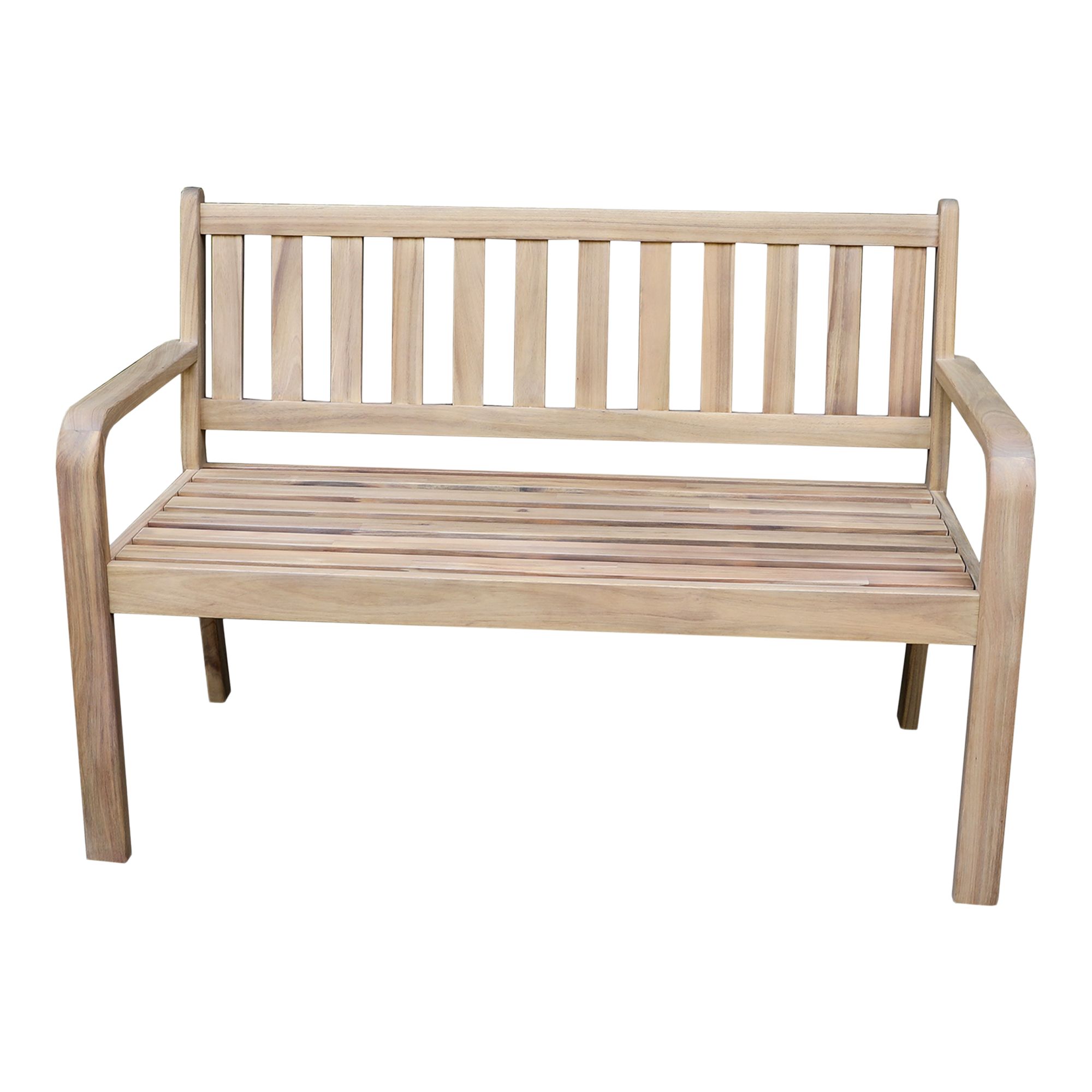GoodHome Riveo Natural Wooden Bench (W)128cm (H)89cm