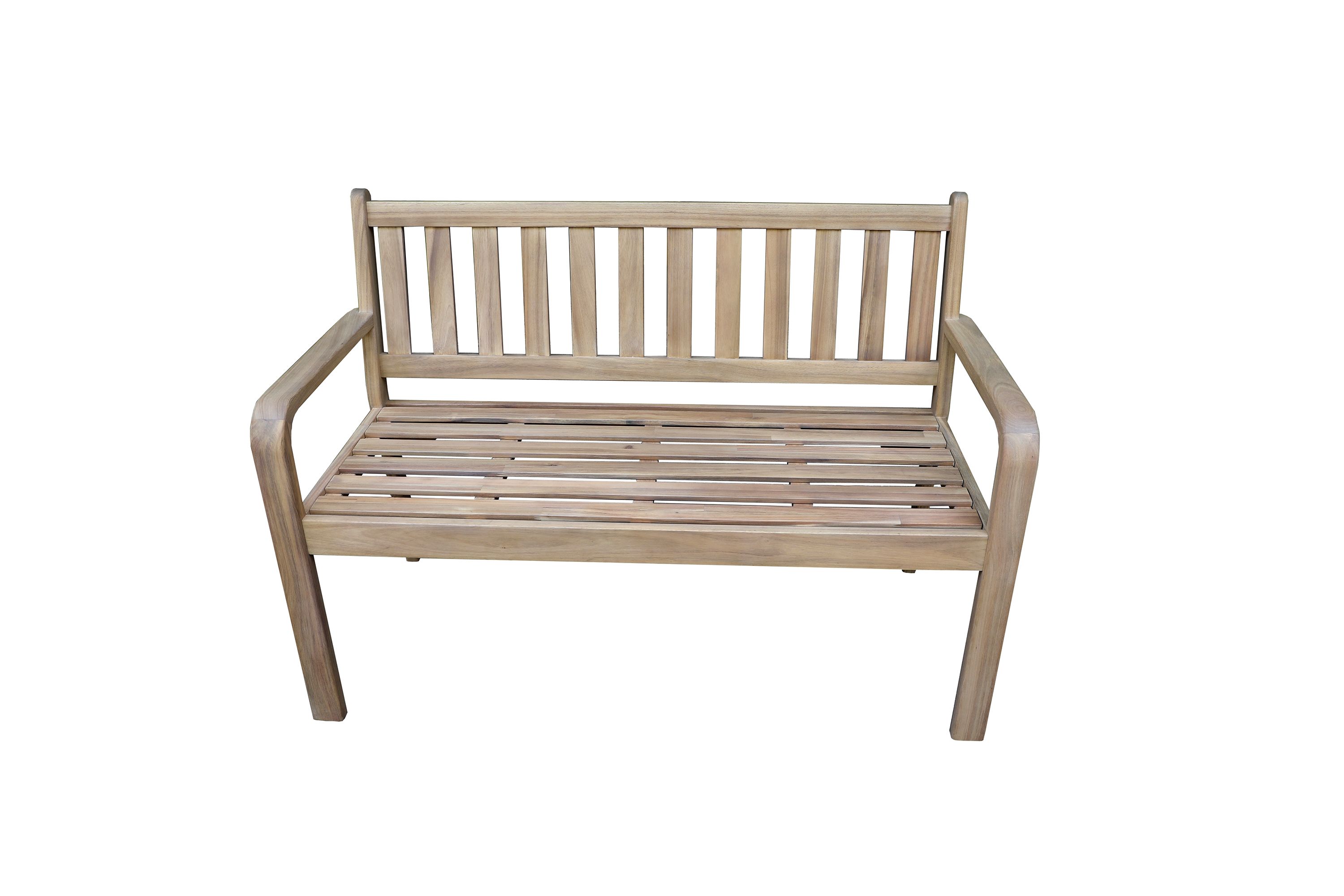 GoodHome Riveo Natural Wooden Bench (W)128cm (H)89cm