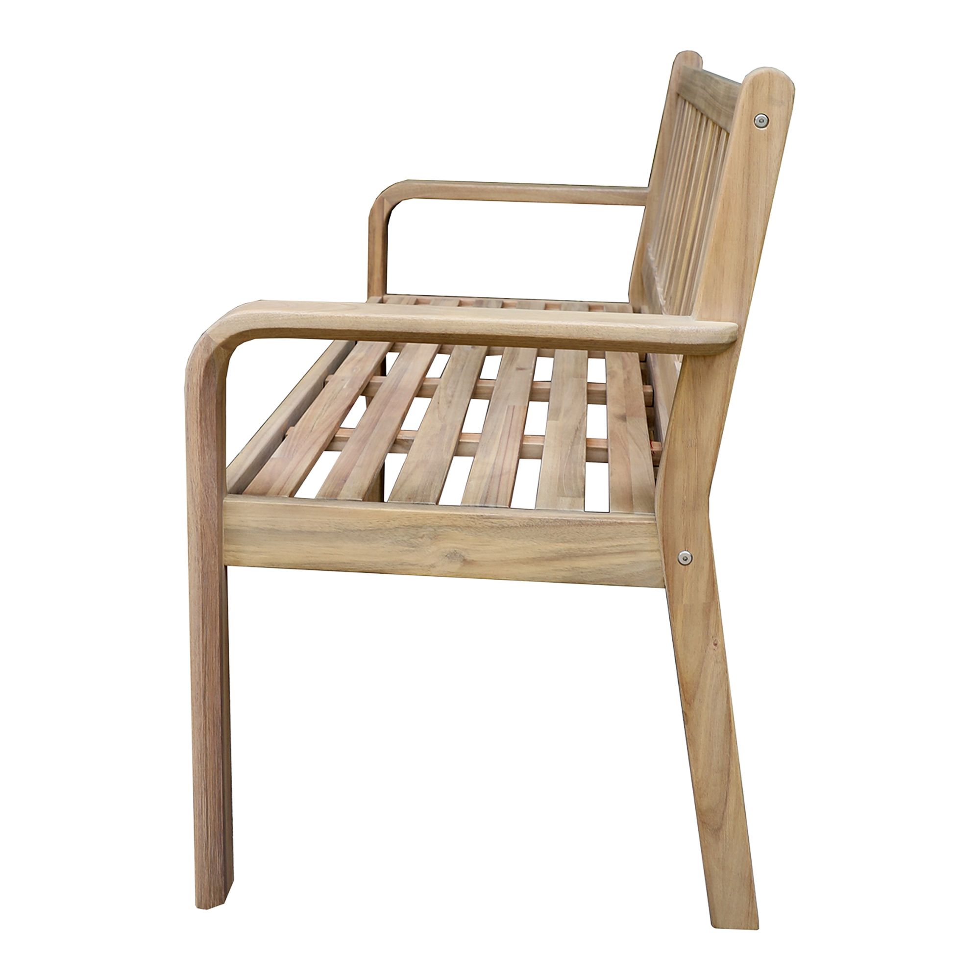 GoodHome Riveo Natural Wooden Bench (W)128cm (H)89cm