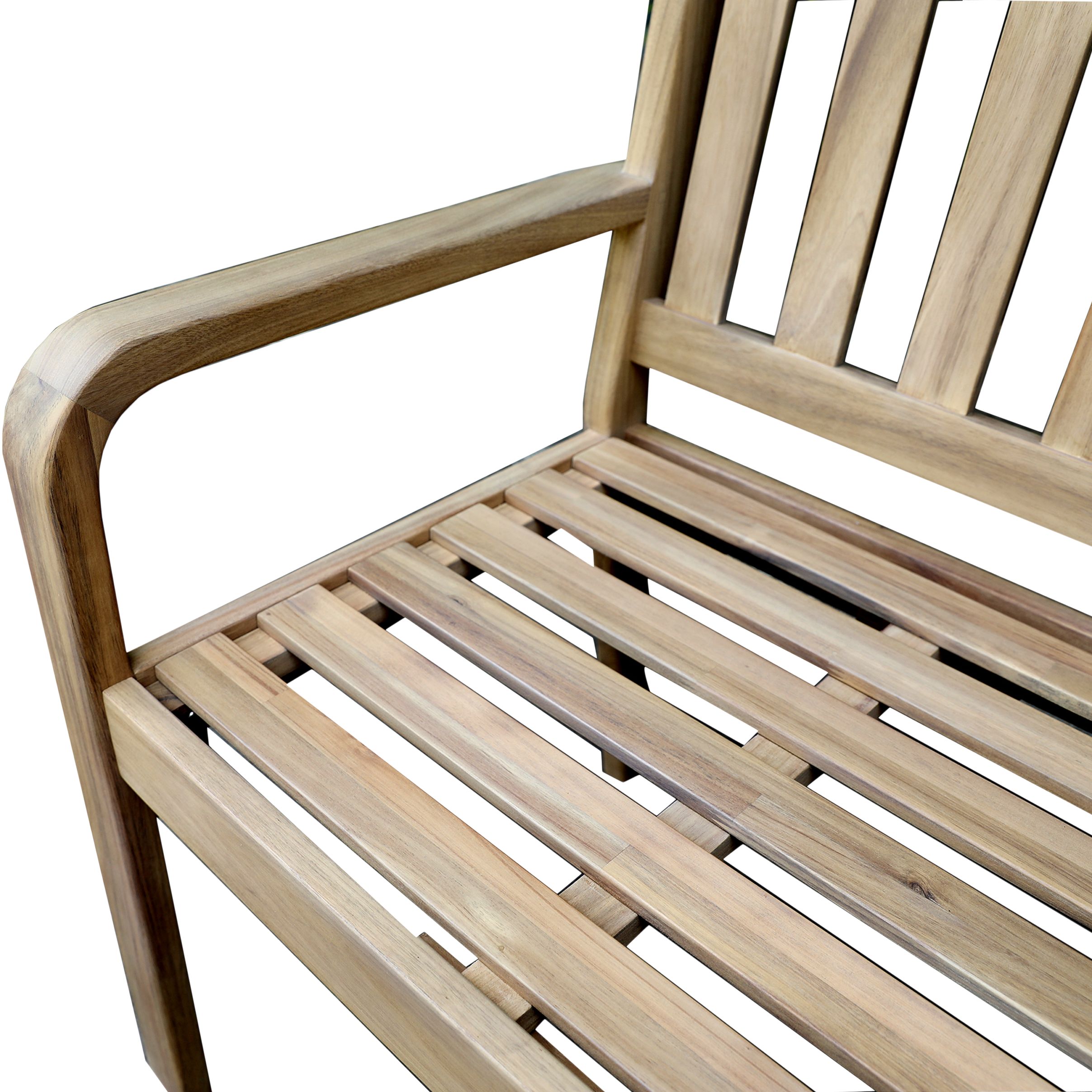 GoodHome Riveo Natural Wooden Bench (W)128cm (H)89cm