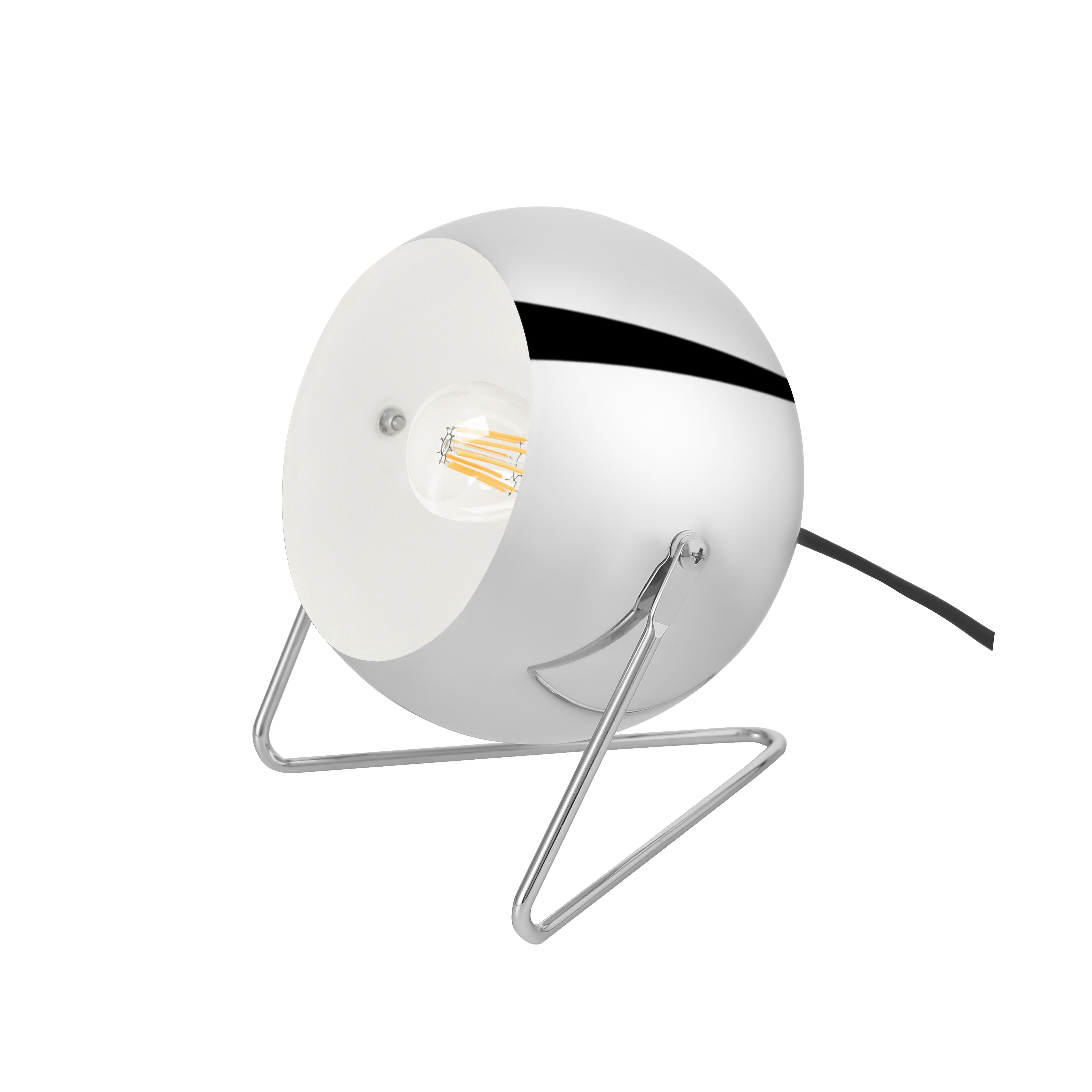 GoodHome Roccheta Chrome effect Round Table lamp