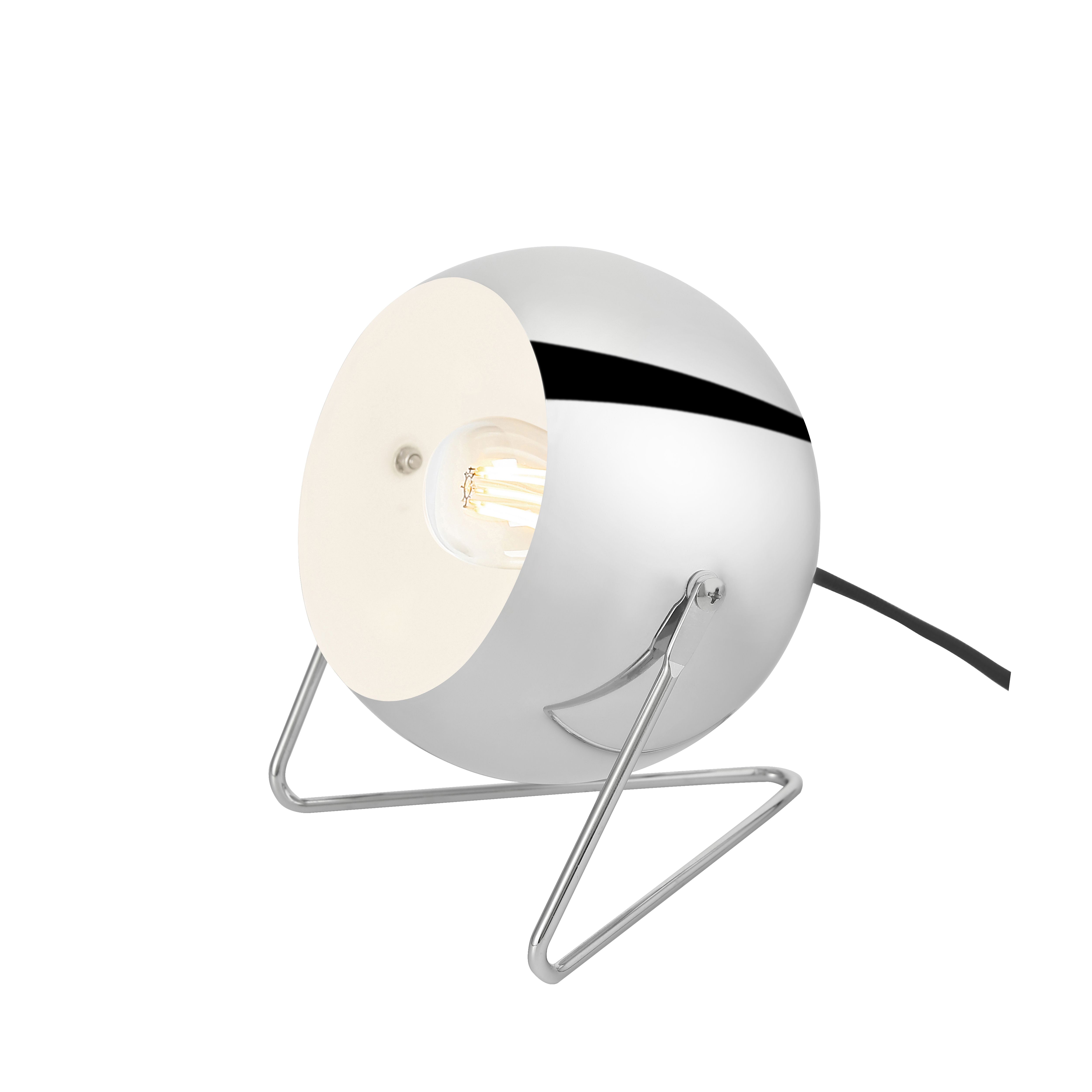 GoodHome Roccheta Chrome effect Round Table lamp