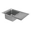 GoodHome Romesco Linea Brushed Stainless steel 1 Bowl Kitchen sink 510mm x 880mm