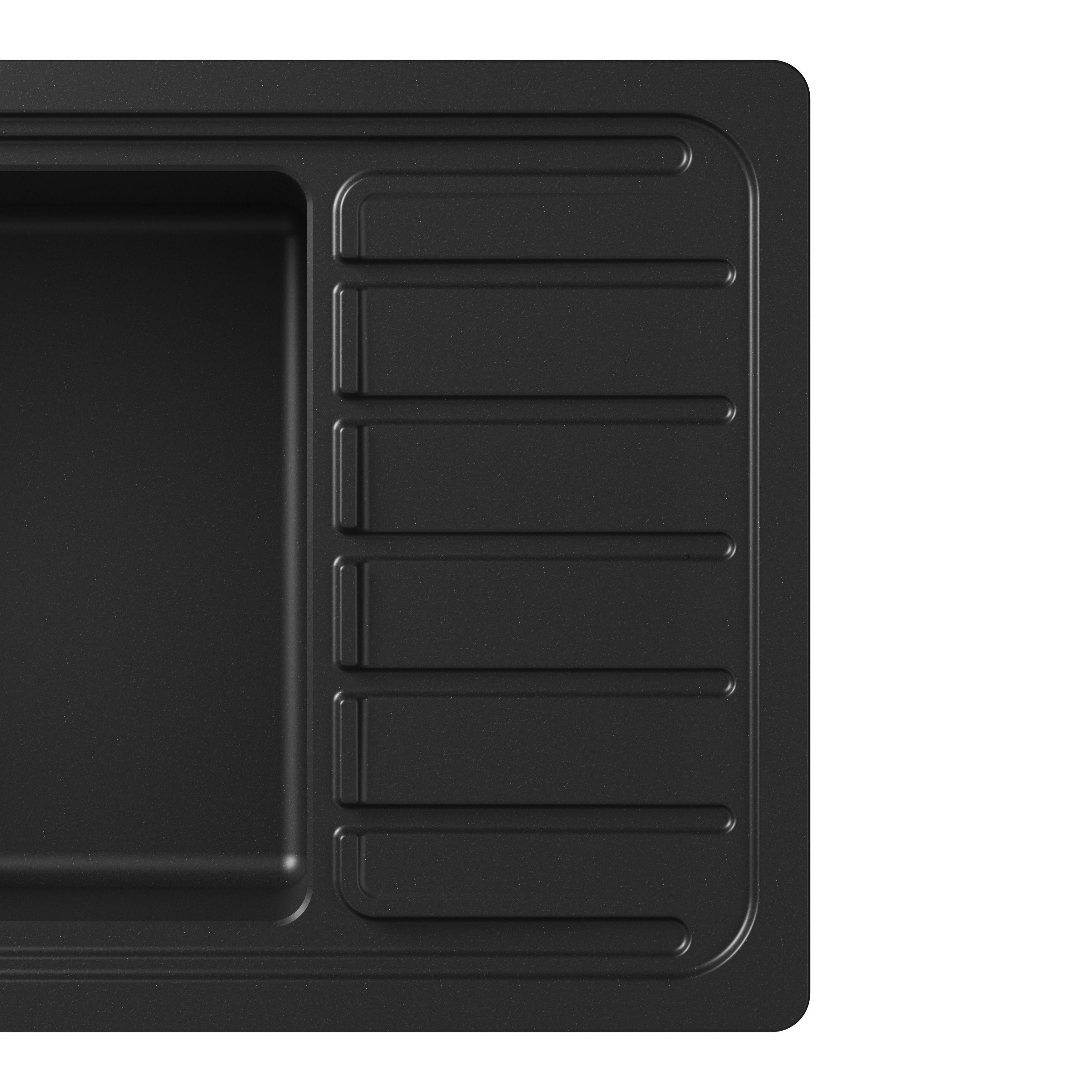 GoodHome Romesco Matt black Composite quartz 1 Bowl Sink & drainer 516mm x 773mm