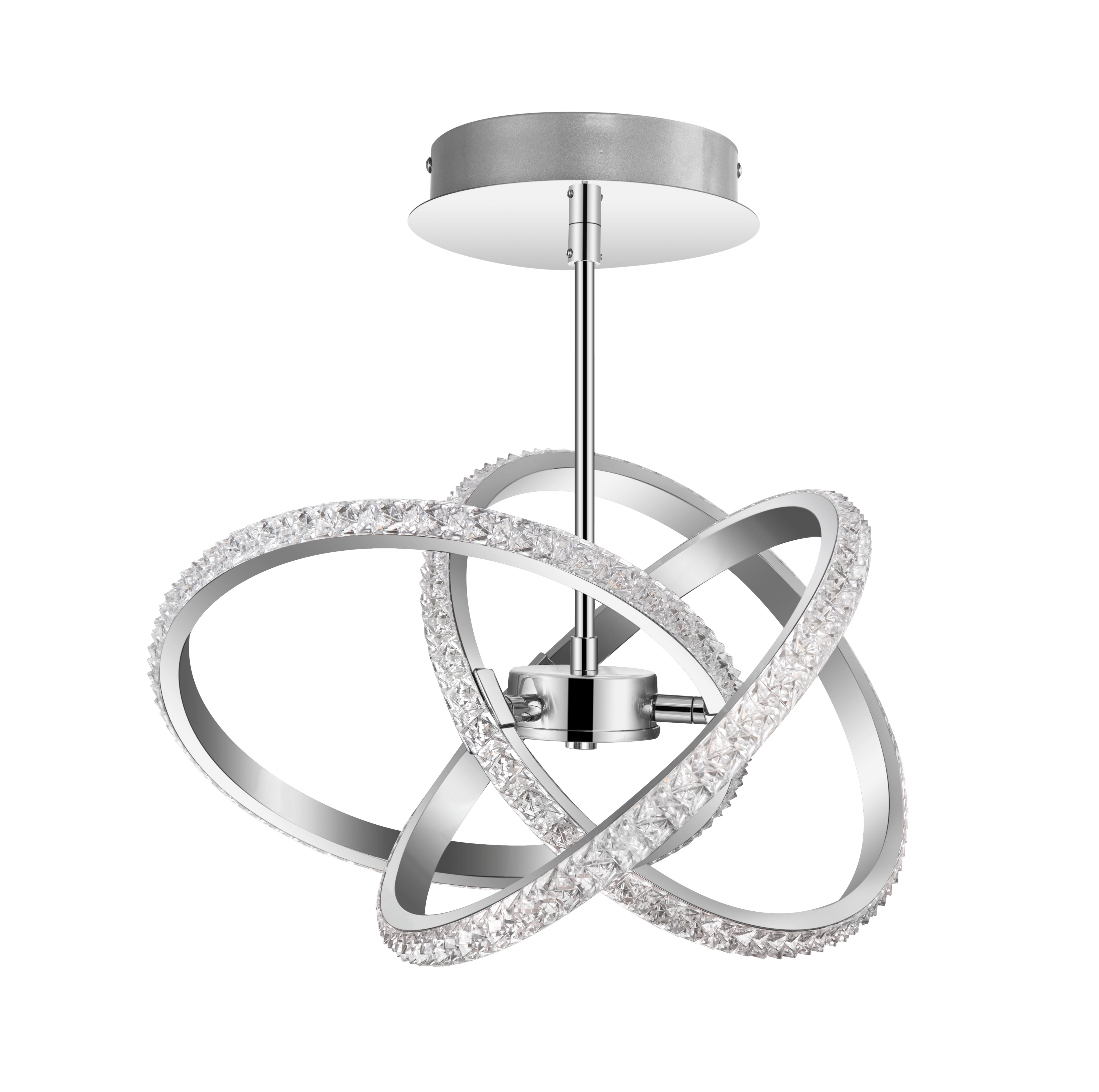 GoodHome Round Beaded Metal & plastic Chrome effect LED Entwined Ceiling light