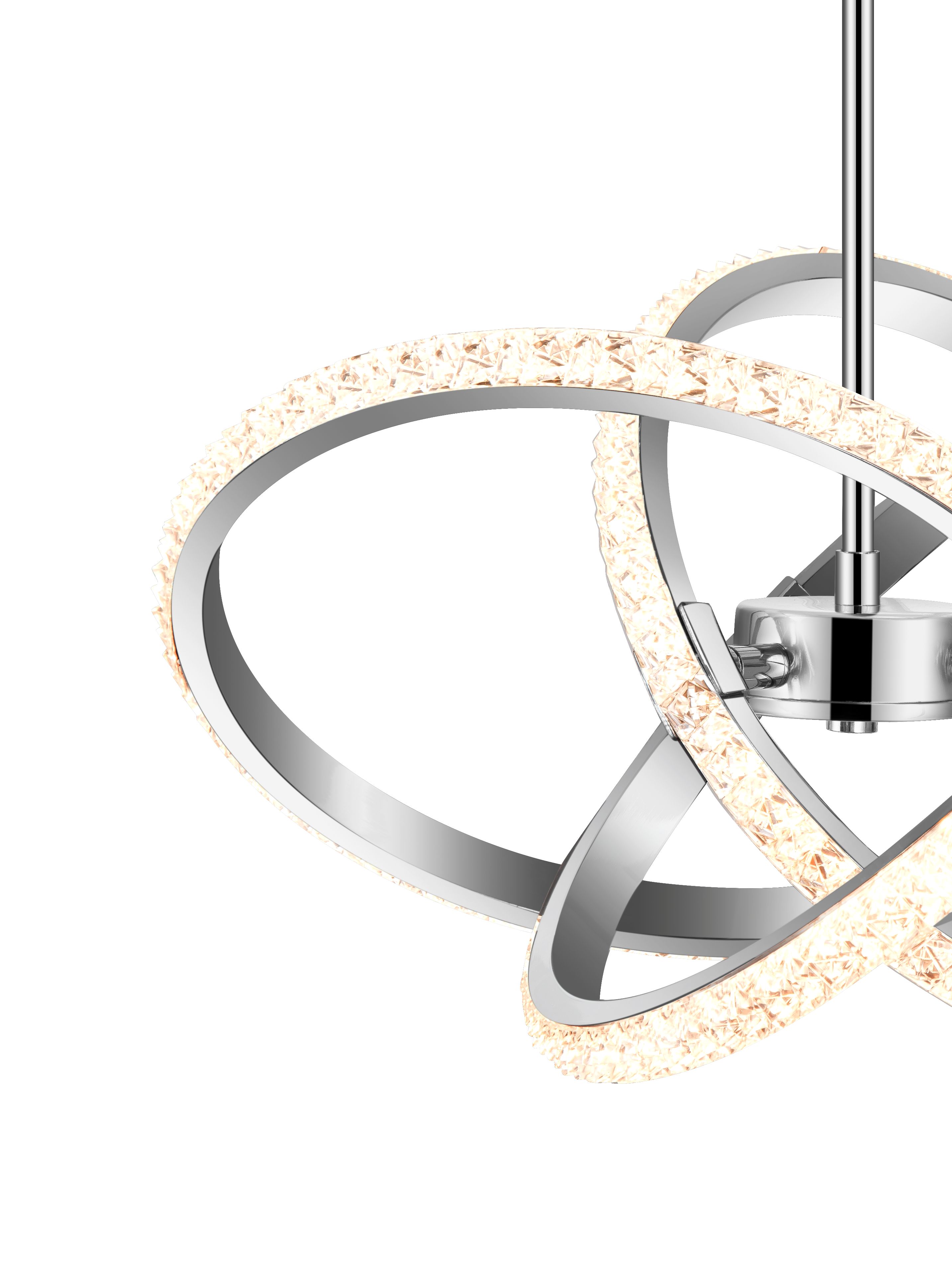 GoodHome Round Beaded Metal & plastic Chrome effect LED Entwined Ceiling light