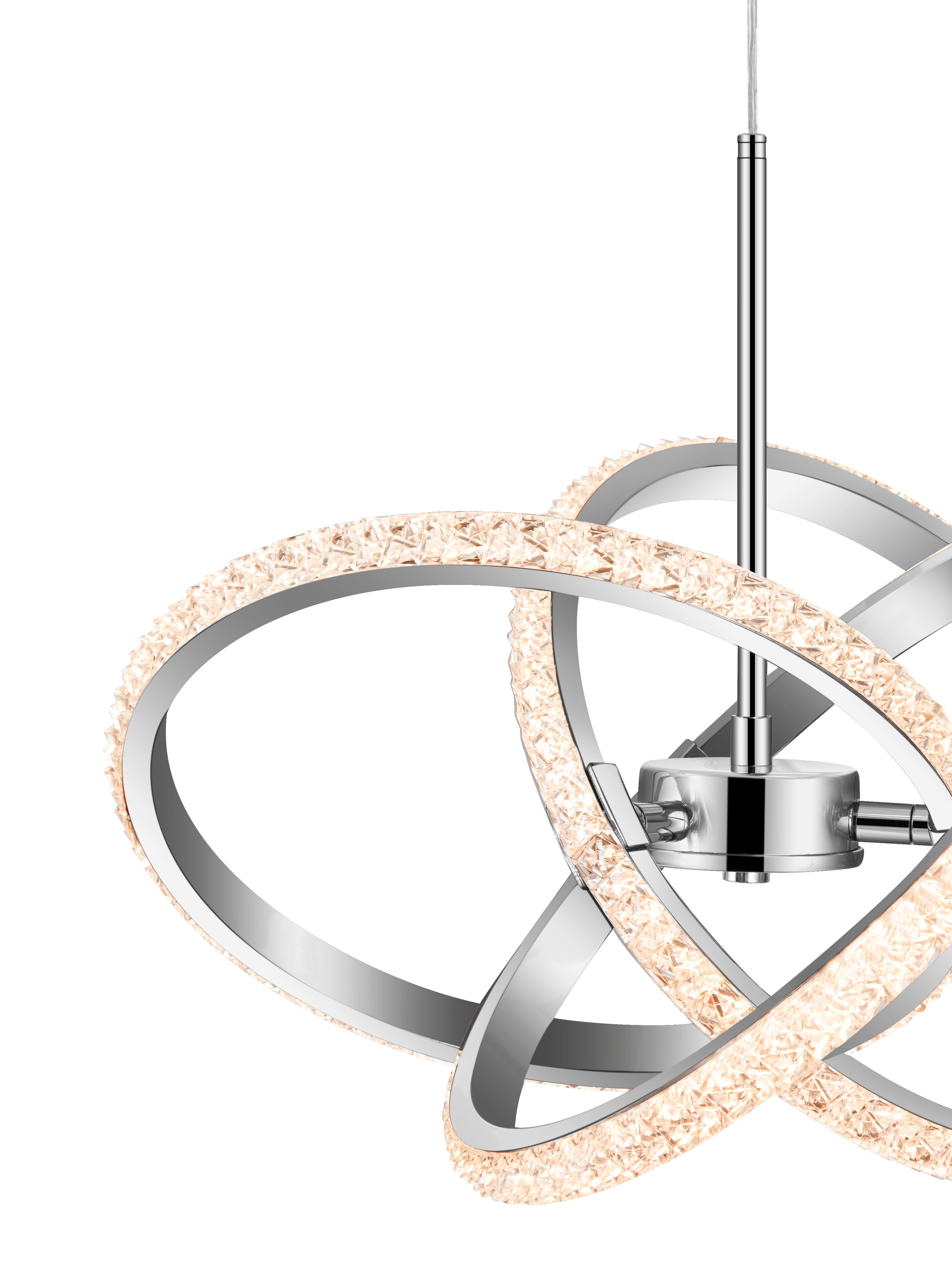 GoodHome Round Beaded Metal & plastic Chrome effect LED Entwined Ceiling light