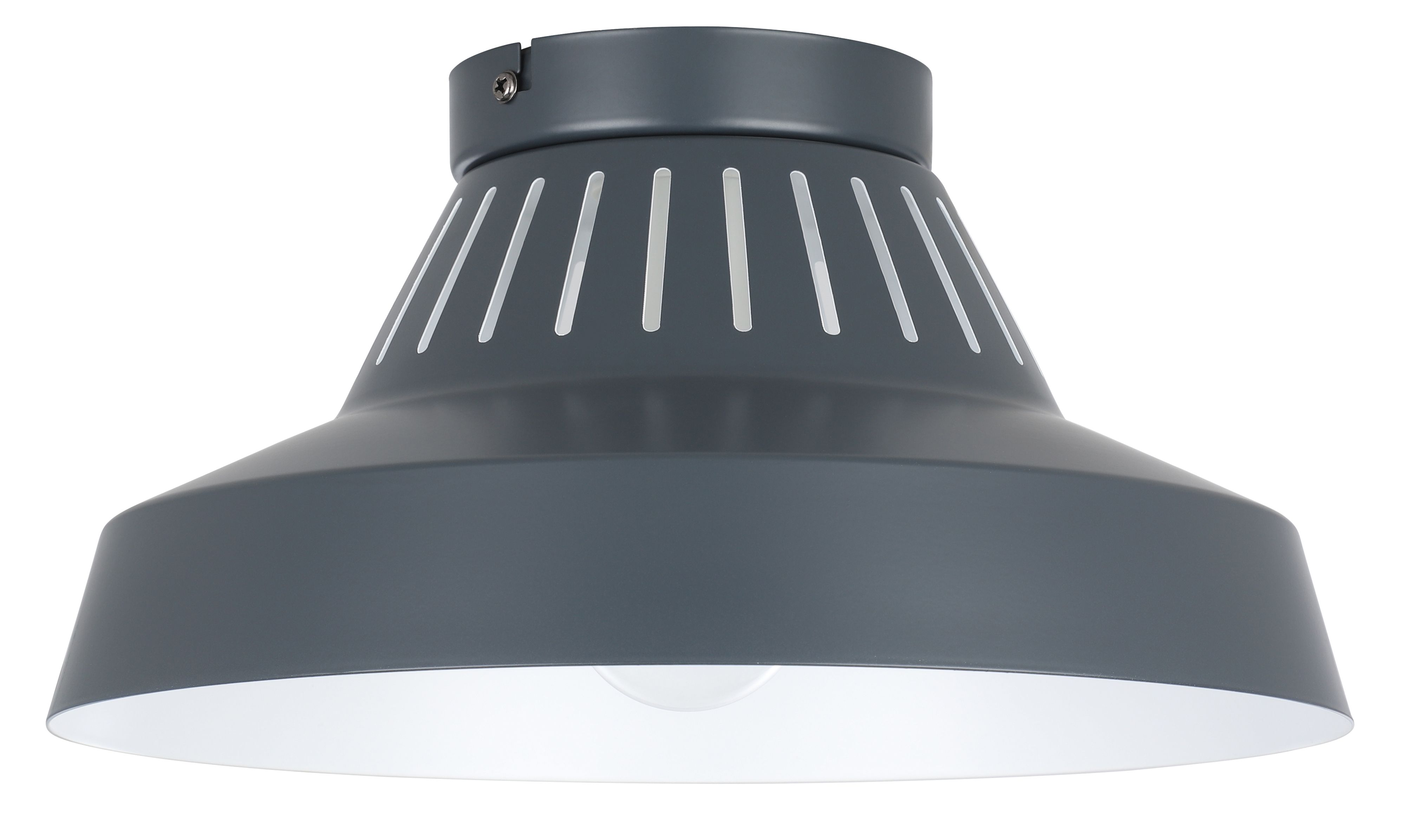 GoodHome Round Matt Metal Grey Ceiling light