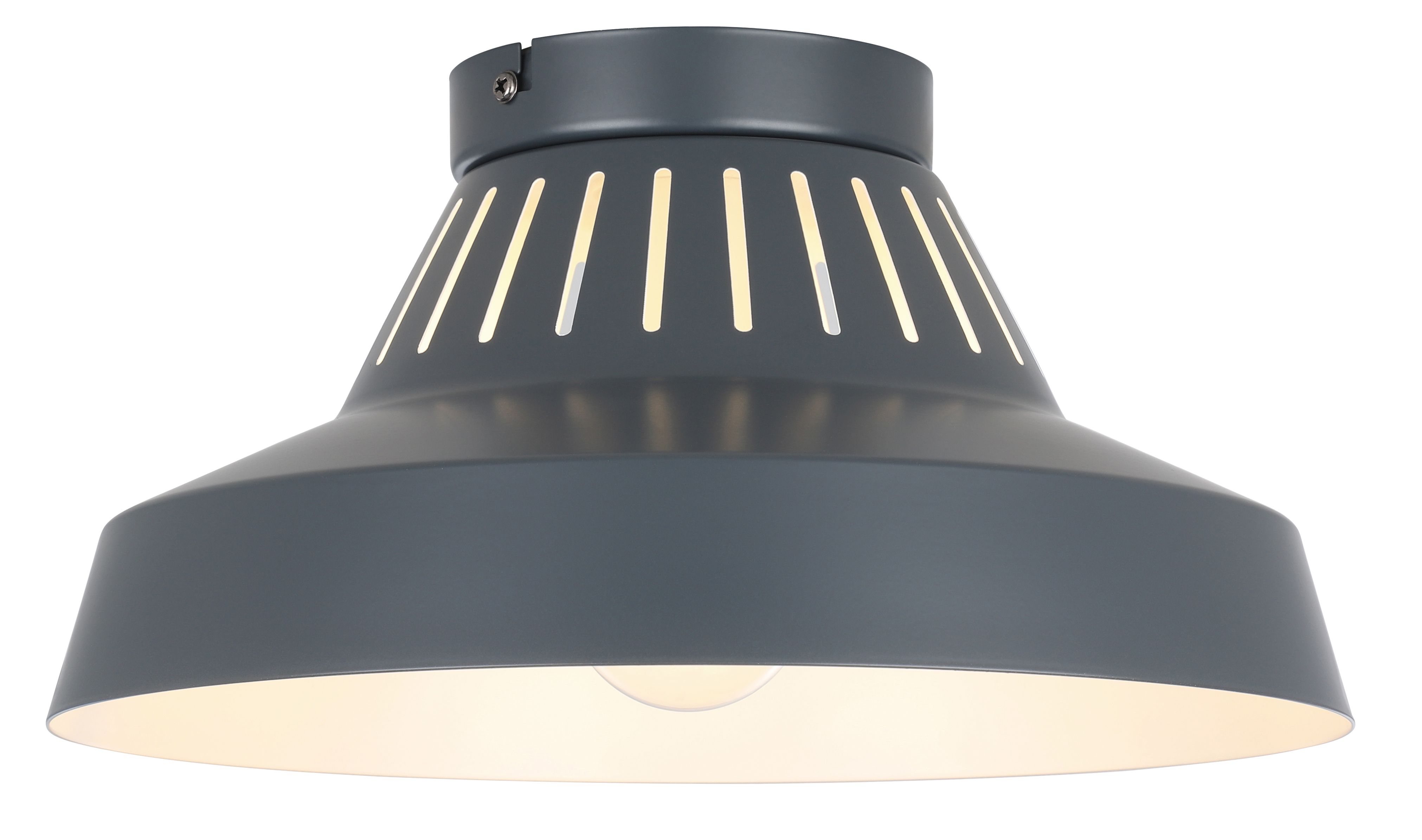 GoodHome Round Matt Metal Grey Ceiling light