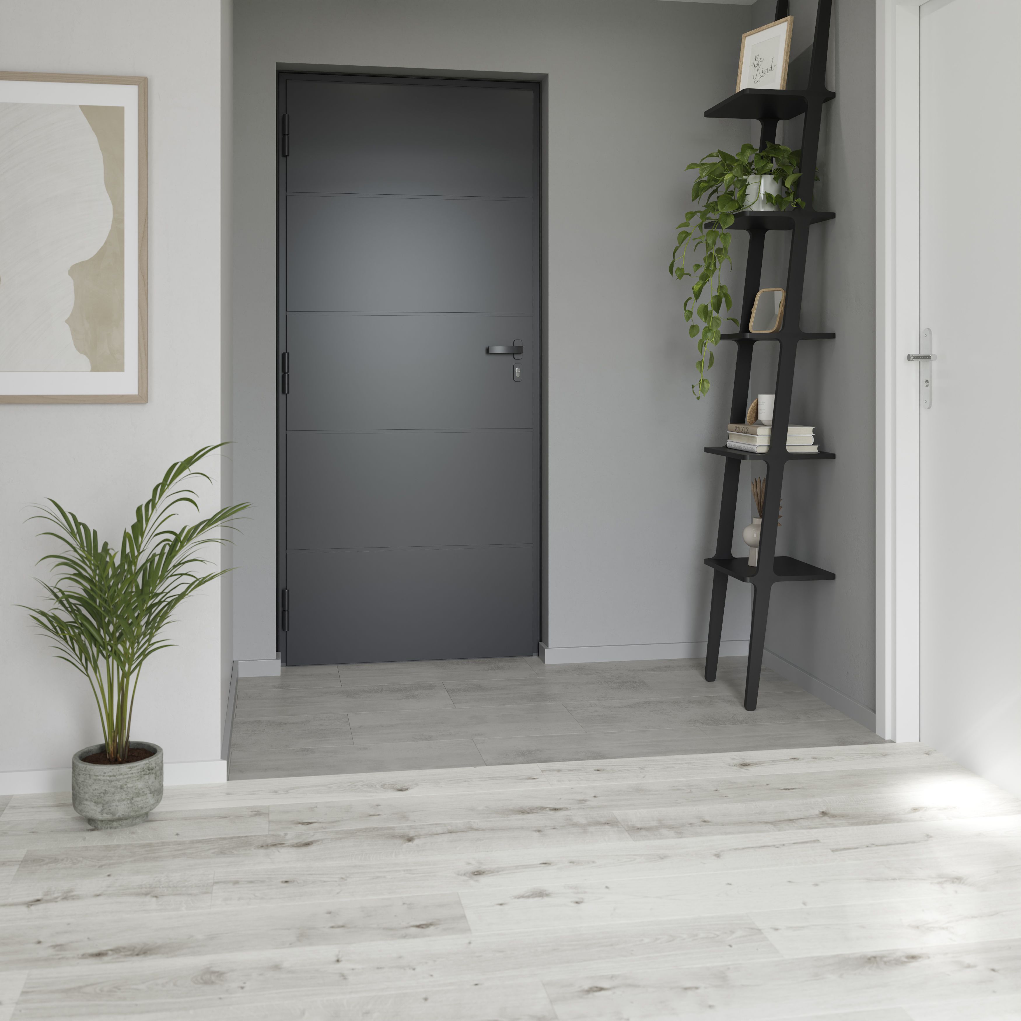 GoodHome Rowley Light Grey Wood effect Laminate Flooring, 1.99m²