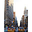 GoodHome Rubra Beige, grey & yellow New York street Matt Mural