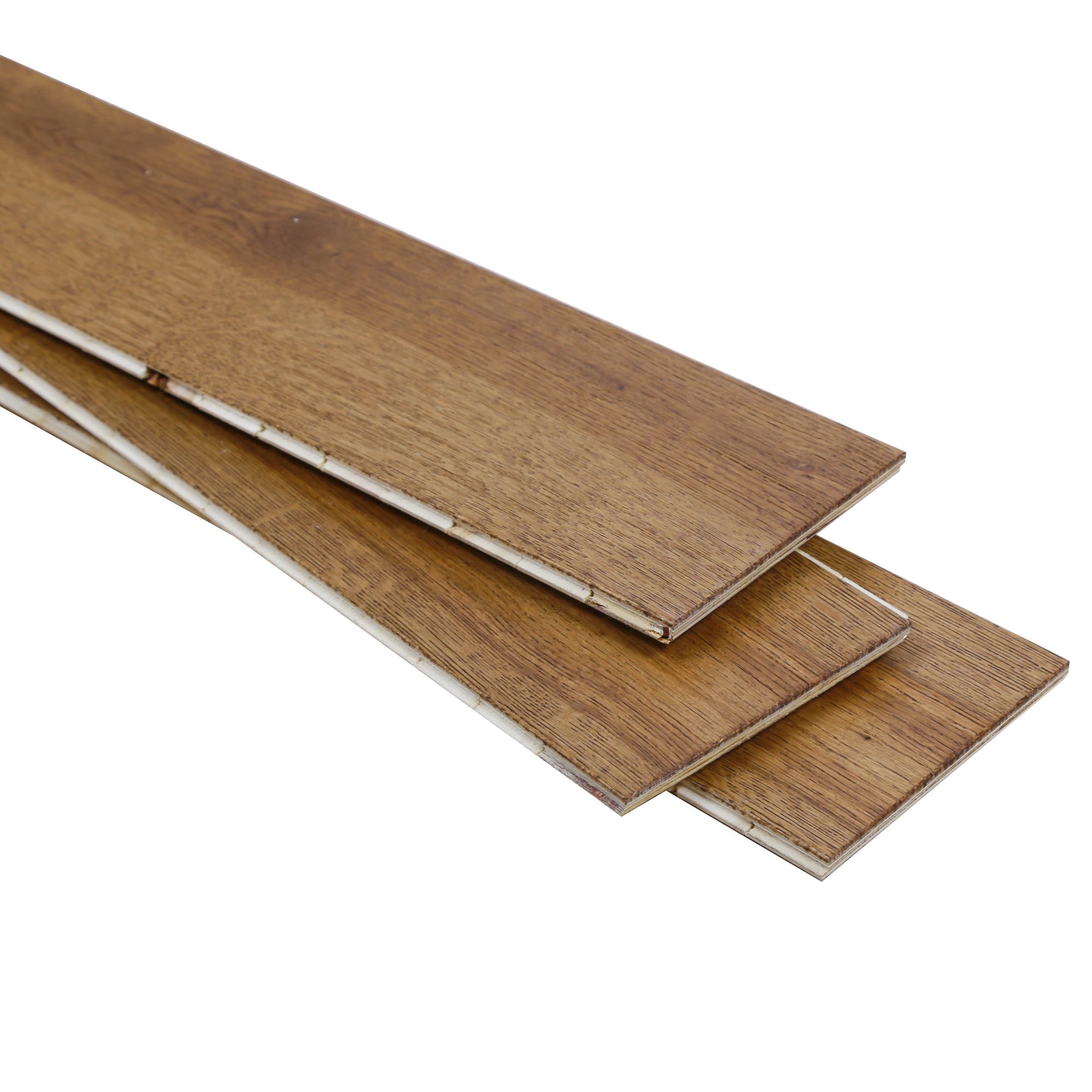 GoodHome Rustic Brown Oak Engineered Real wood top layer flooring, 1.35m² Pack of 1