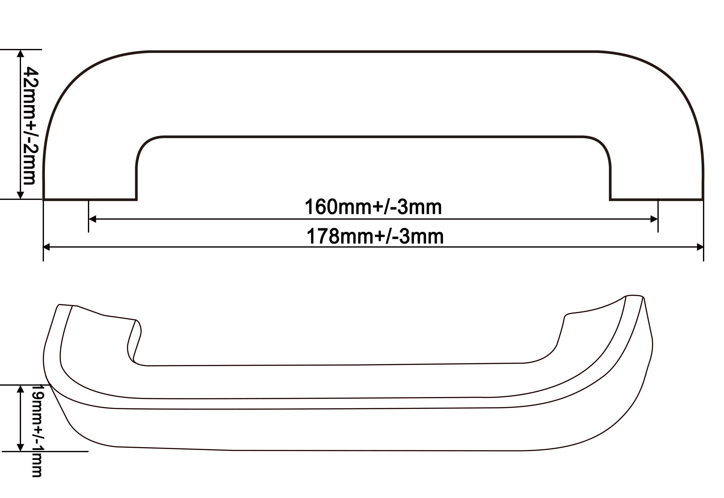 GoodHome Ruta Cabinet Handle (L)178mm