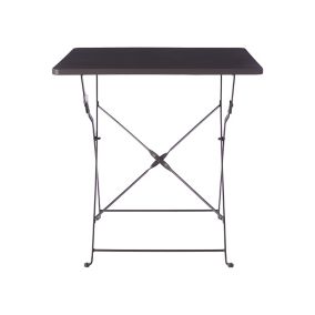 GoodHome Saba Anthracite Metal Foldable 2 seater Square Table