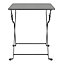 GoodHome Saba Steel grey Metal Foldable 2 seater Square Side table