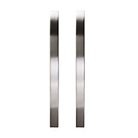 GoodHome Sabaku Brushed Silver Nickel effect Bow Kitchen cabinets Handle (L)260mm, Pack of 2