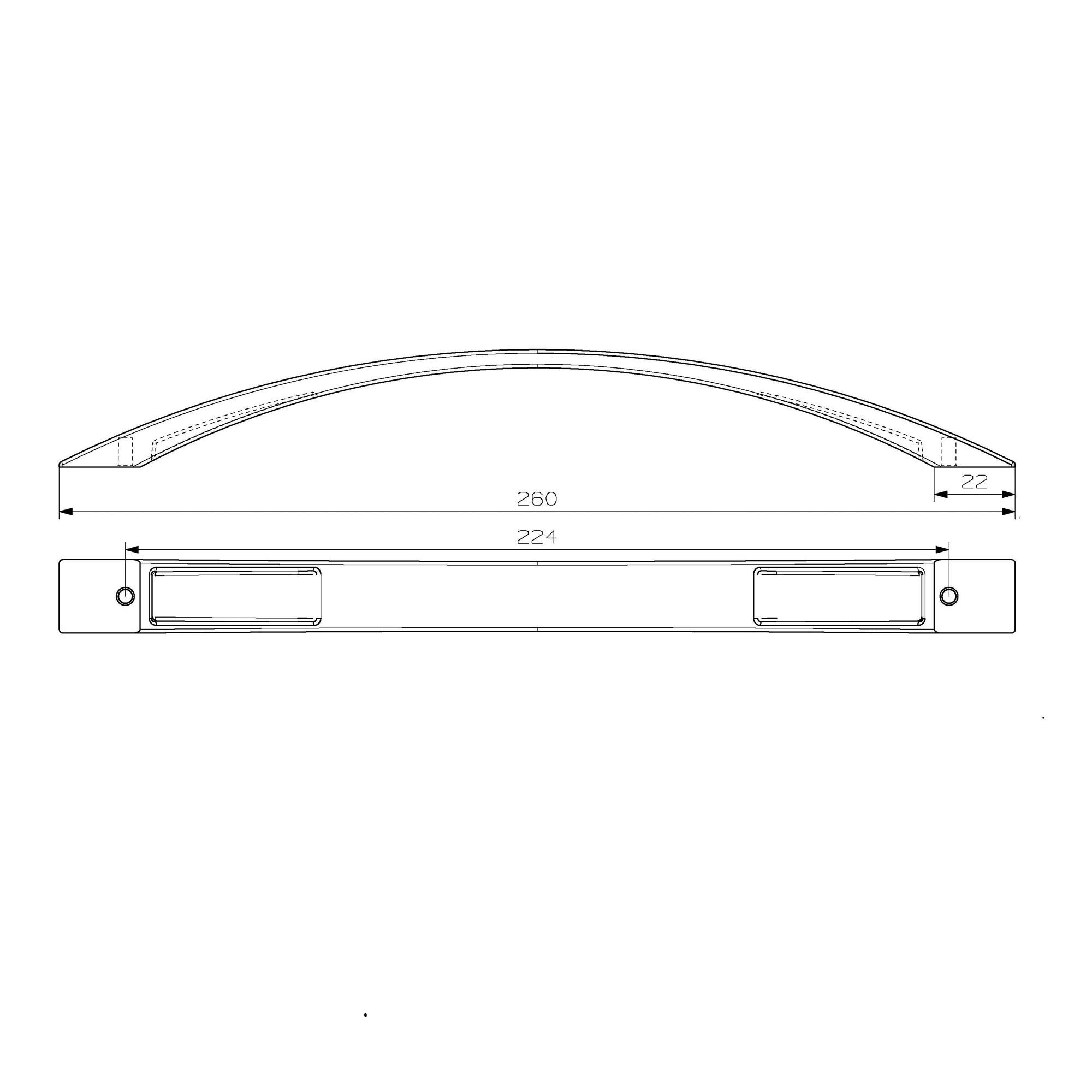 GoodHome Sabaku Nickel effect Kitchen cabinets Bow Pull Handle (L)26cm (D)32mm, Pack of 2