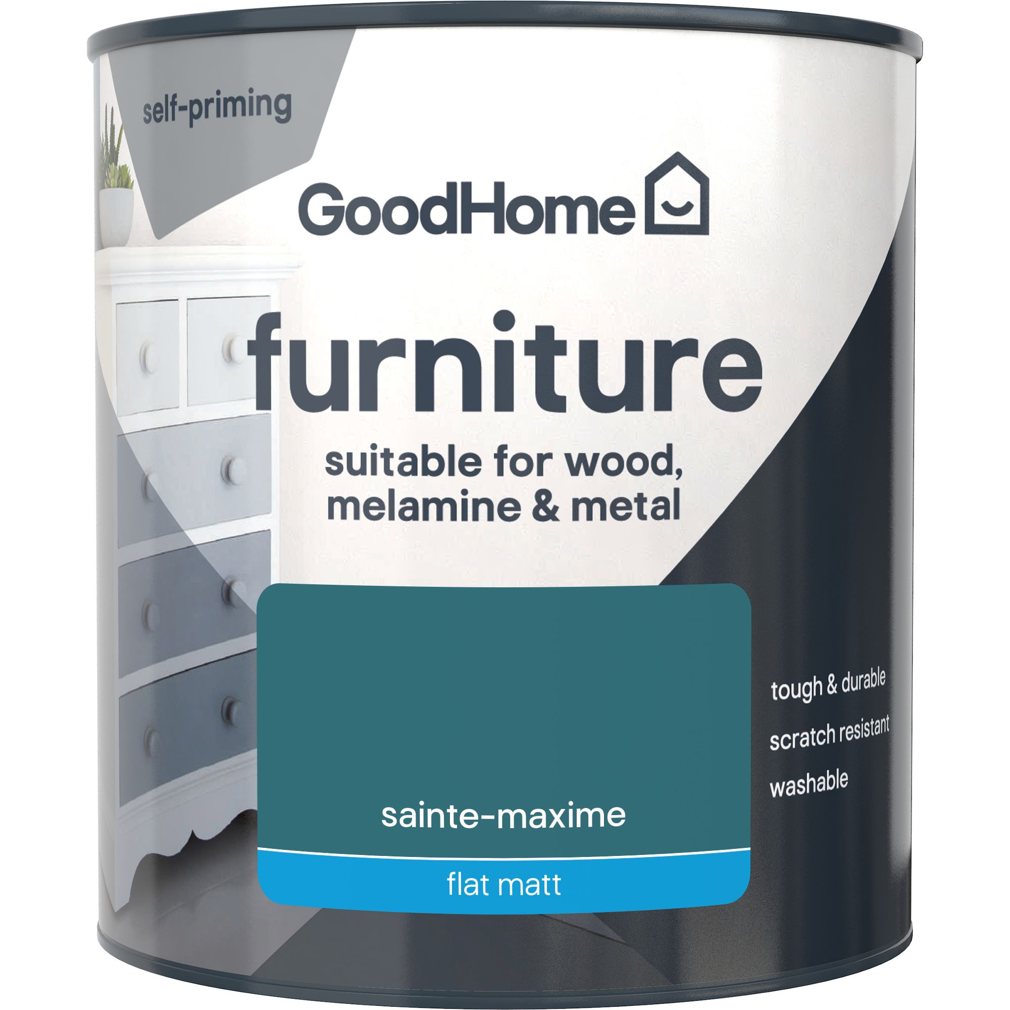 GoodHome Saint-Maxime Flat matt Furniture paint, 500ml