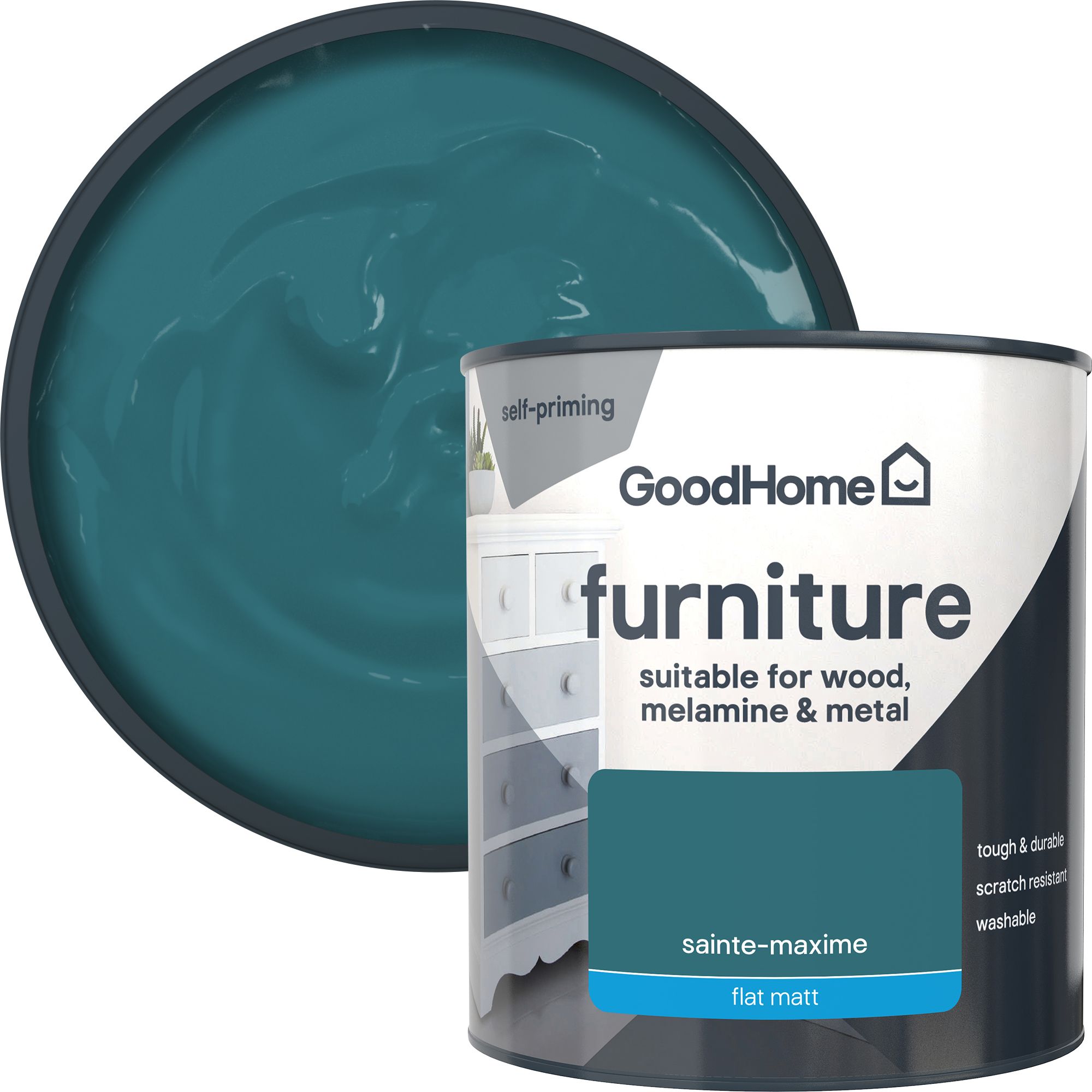 GoodHome Saint-Maxime Flat matt Furniture paint, 500ml