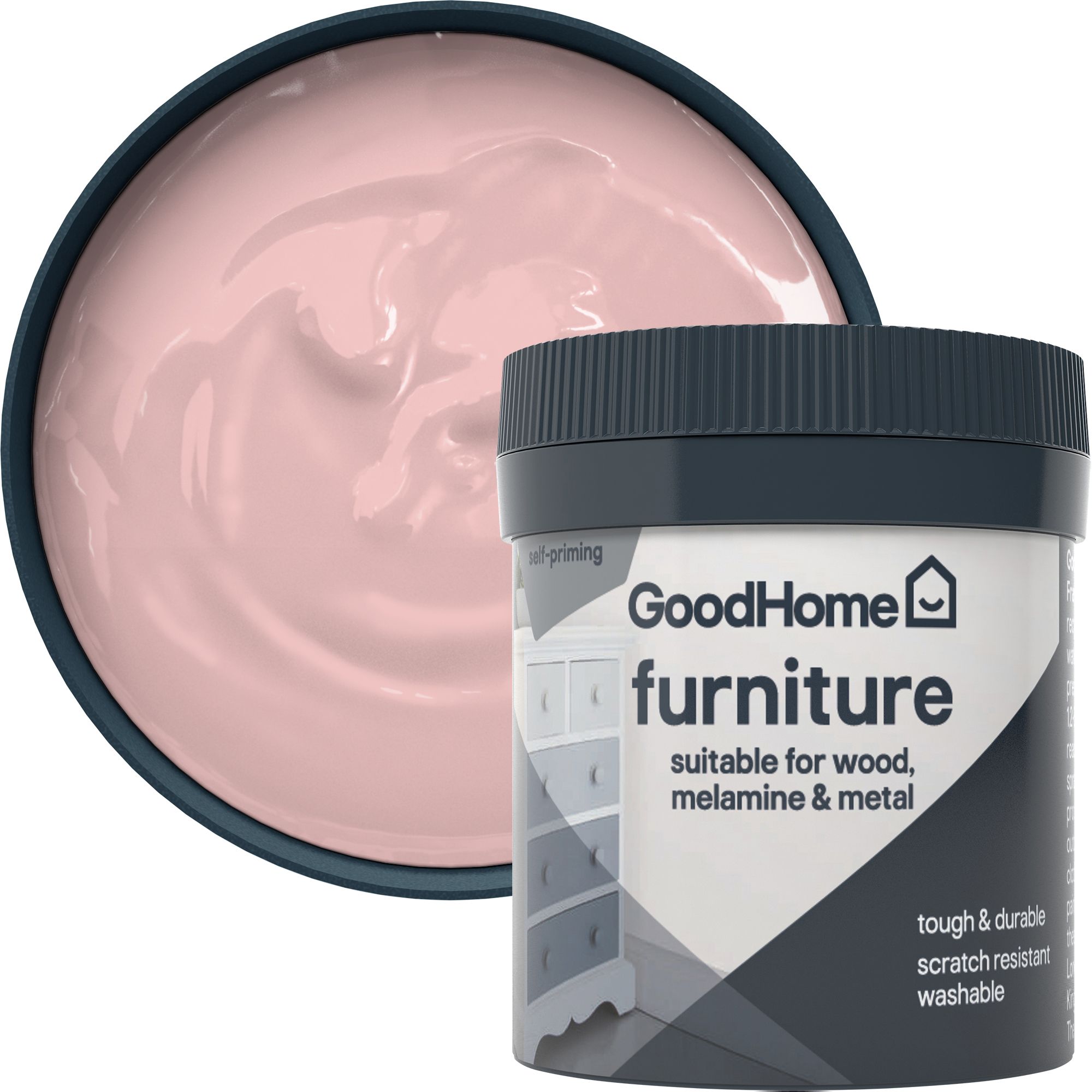 GoodHome Sakai Flat matt Furniture paint, 80ml Tester pot