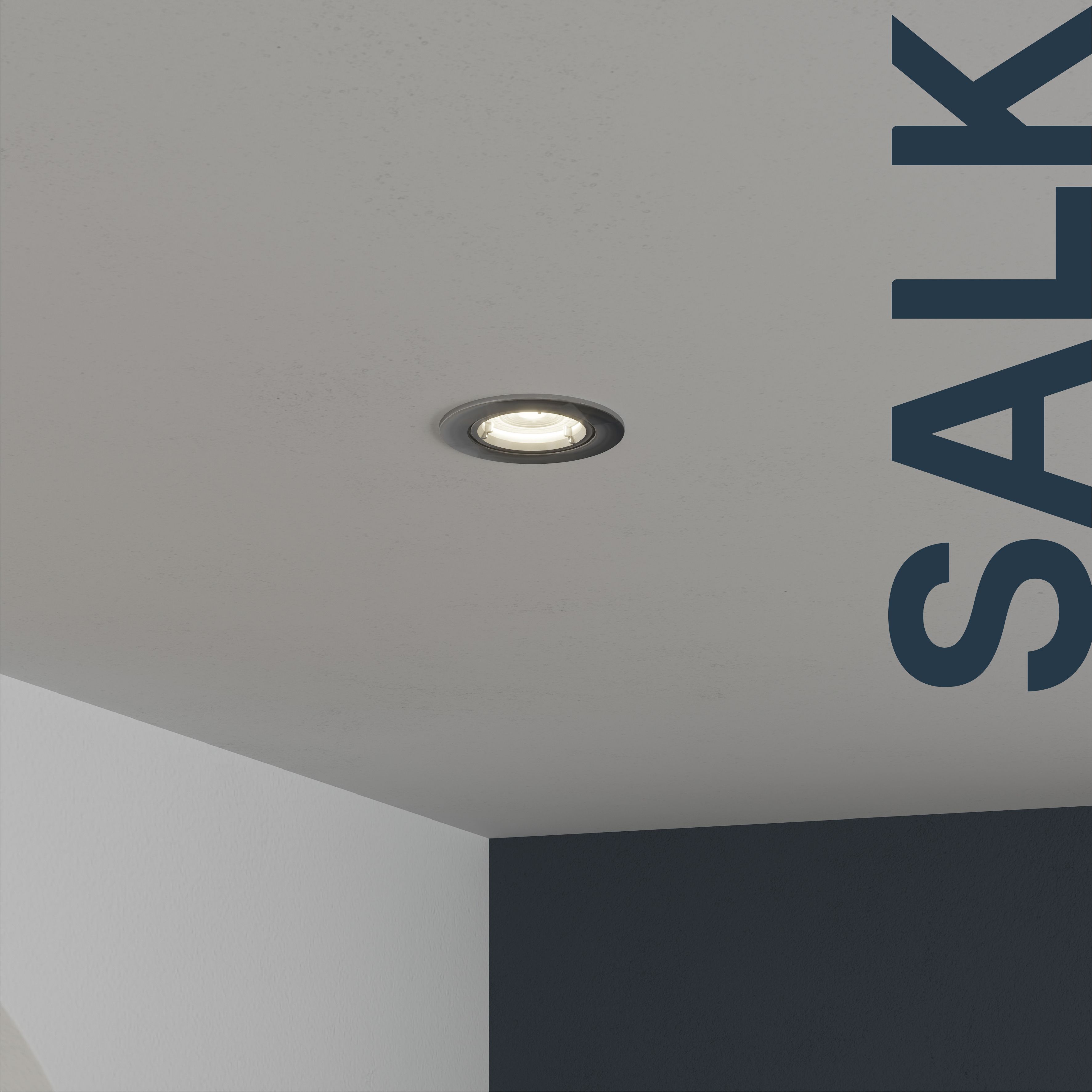 GoodHome Salk Brushed chrome Nickel effect Adjustable LED Neutral white Downlight 4.8W IP20