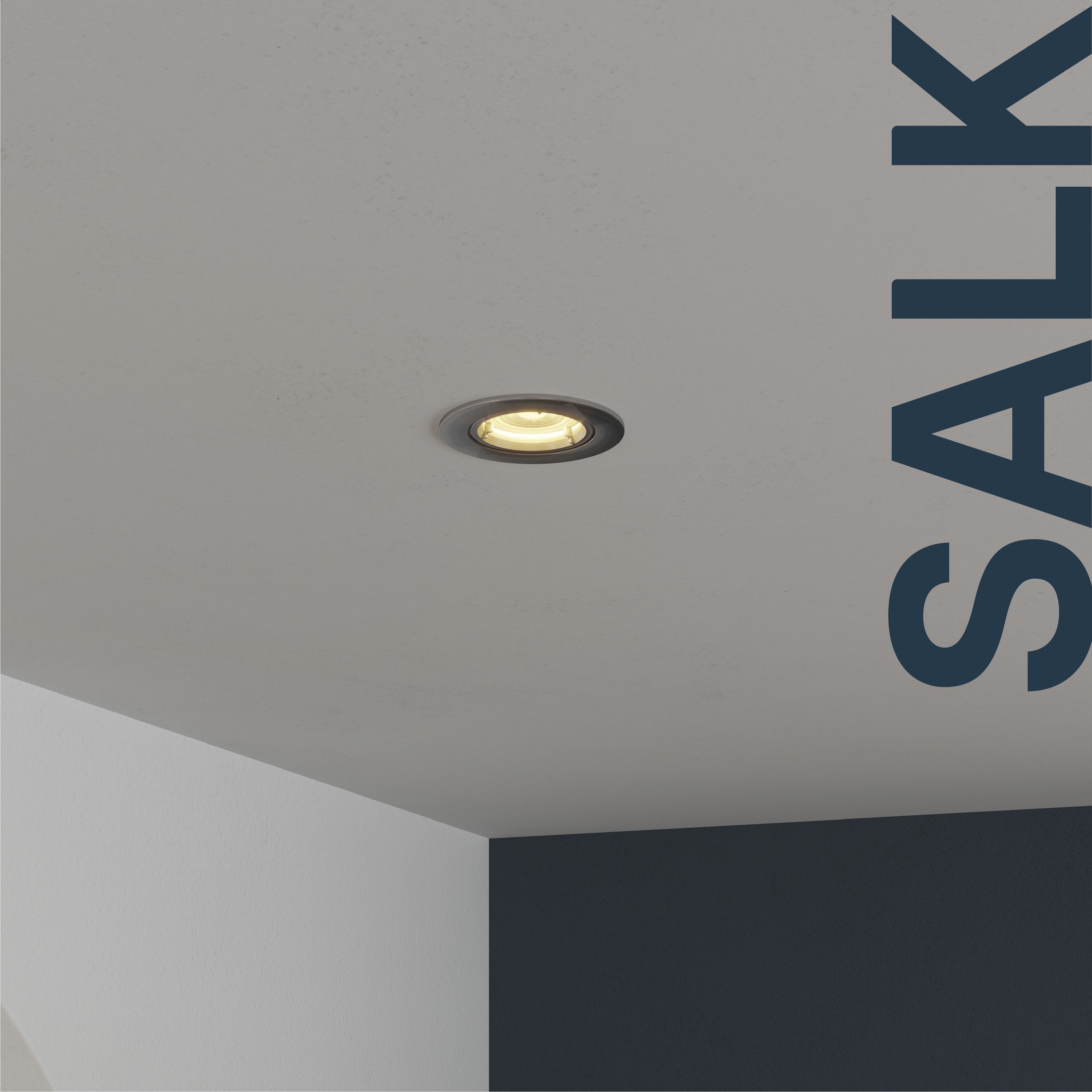 GoodHome Salk Brushed chrome Nickel effect Adjustable LED Warm white Downlight 4.8W IP20