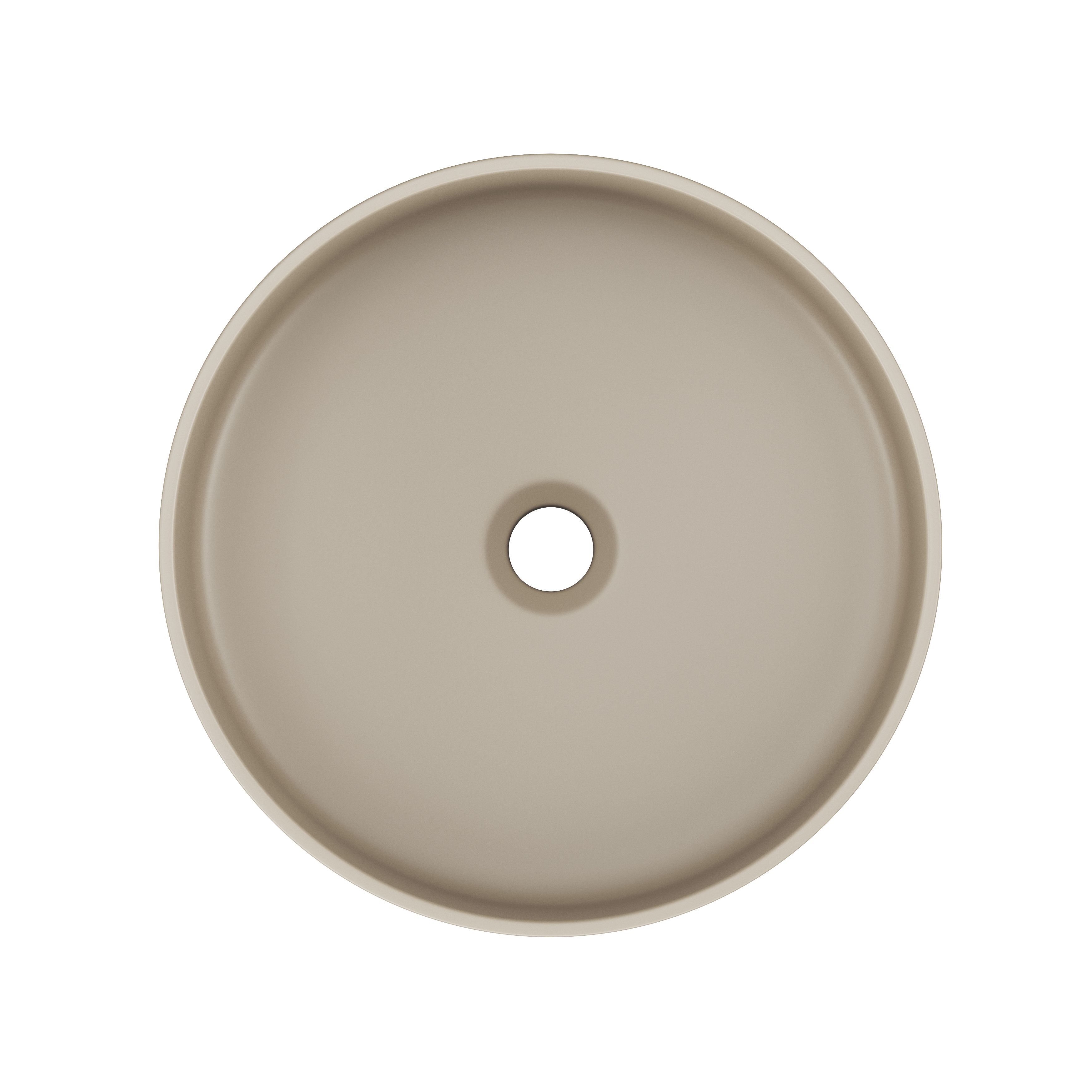 GoodHome Samal Matt Beige Round Counter top Basin