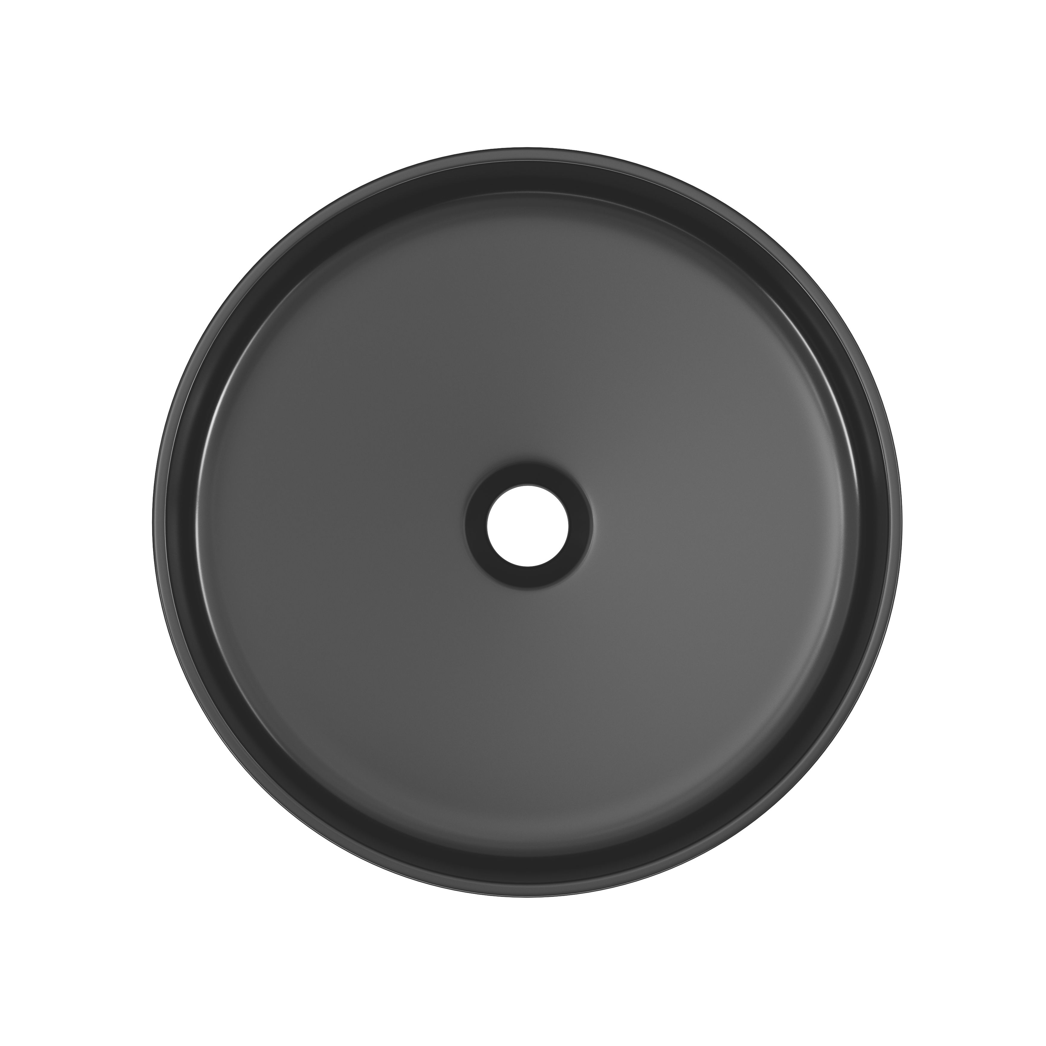 GoodHome Samal Matt Black Round Counter top Basin
