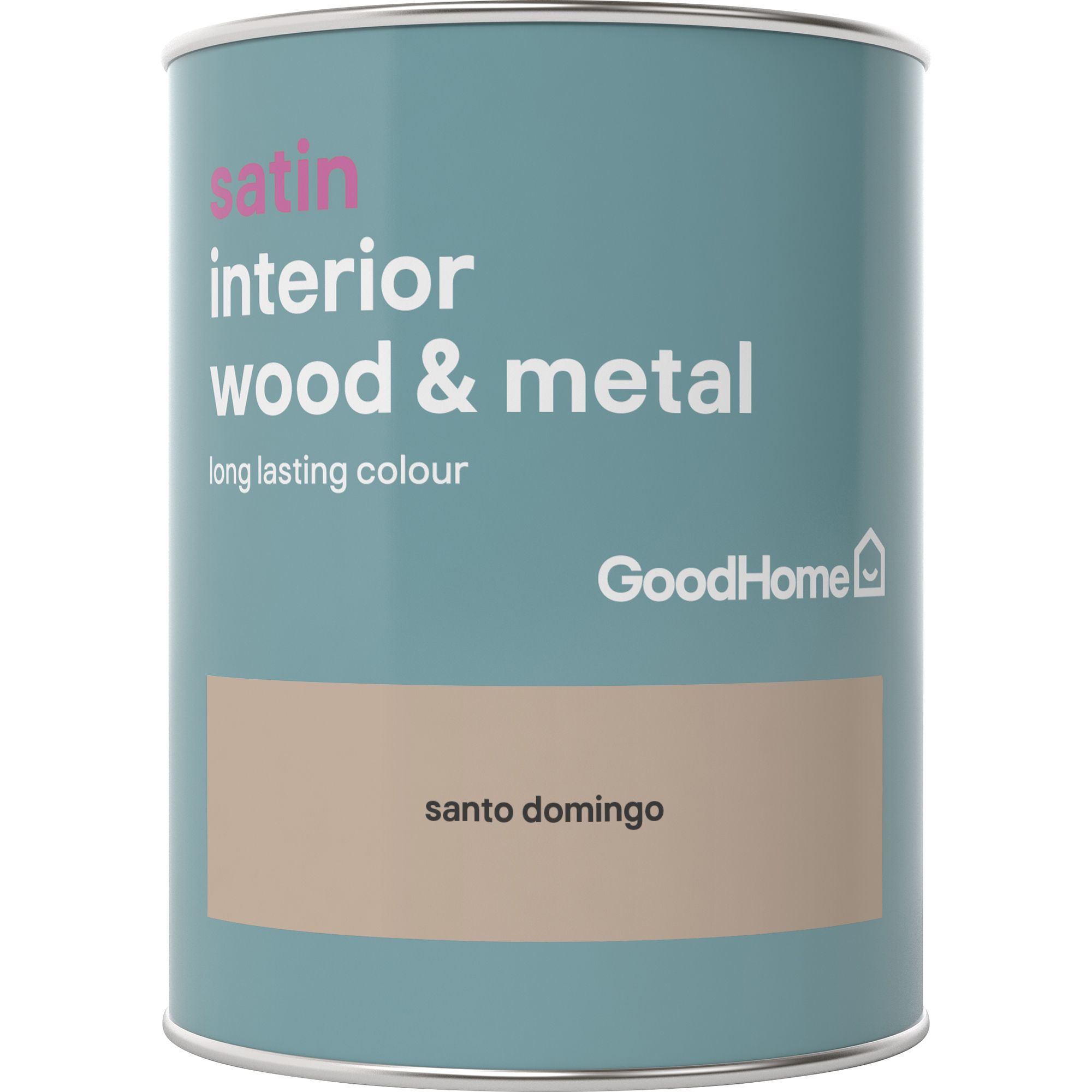 GoodHome Santo domingo Satin Metal & wood paint, 750ml