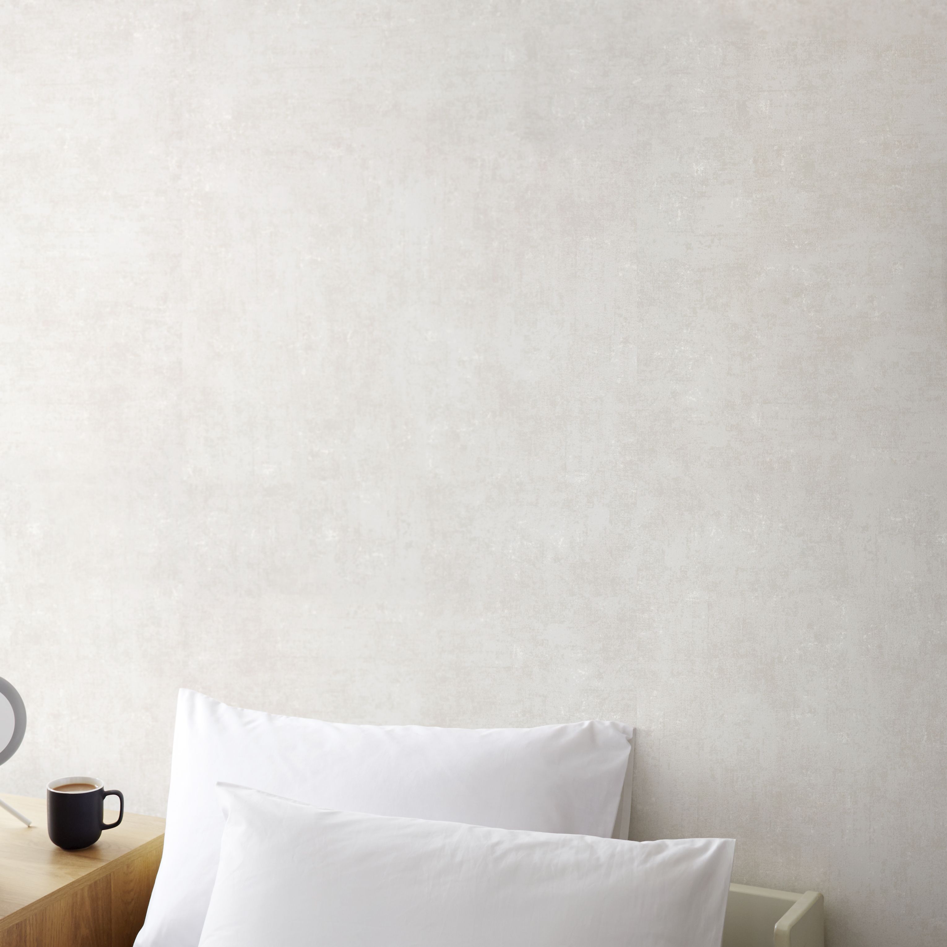 GoodHome Sarry White Concrete effect Textured Wallpaper Sample