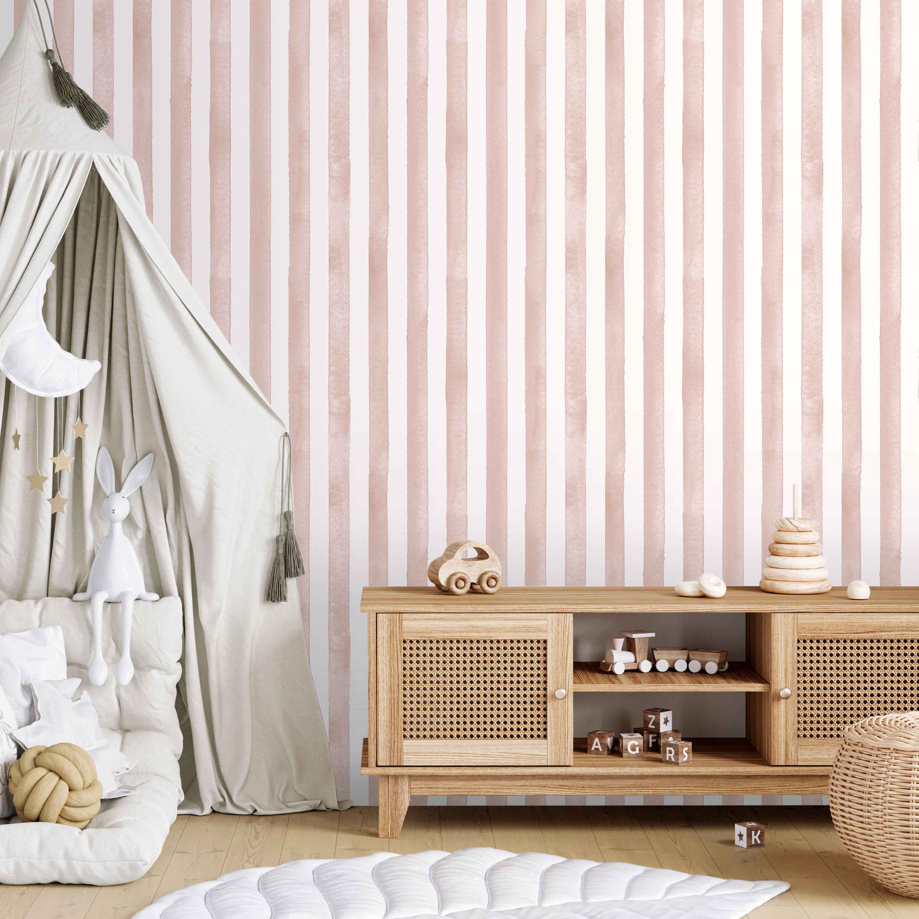 GoodHome Satori Pink Stripes Textured Wallpaper