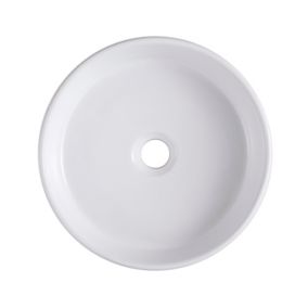 GoodHome Scalea White Round Counter-mounted Counter top Basin