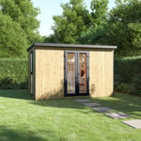 GoodHome Semora Modern 13x8 ft with Double door Pent Garden room (Base included)