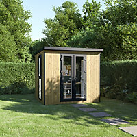 GoodHome Semora Modern 8x9 ft with Double door Pent Garden room (Base included)