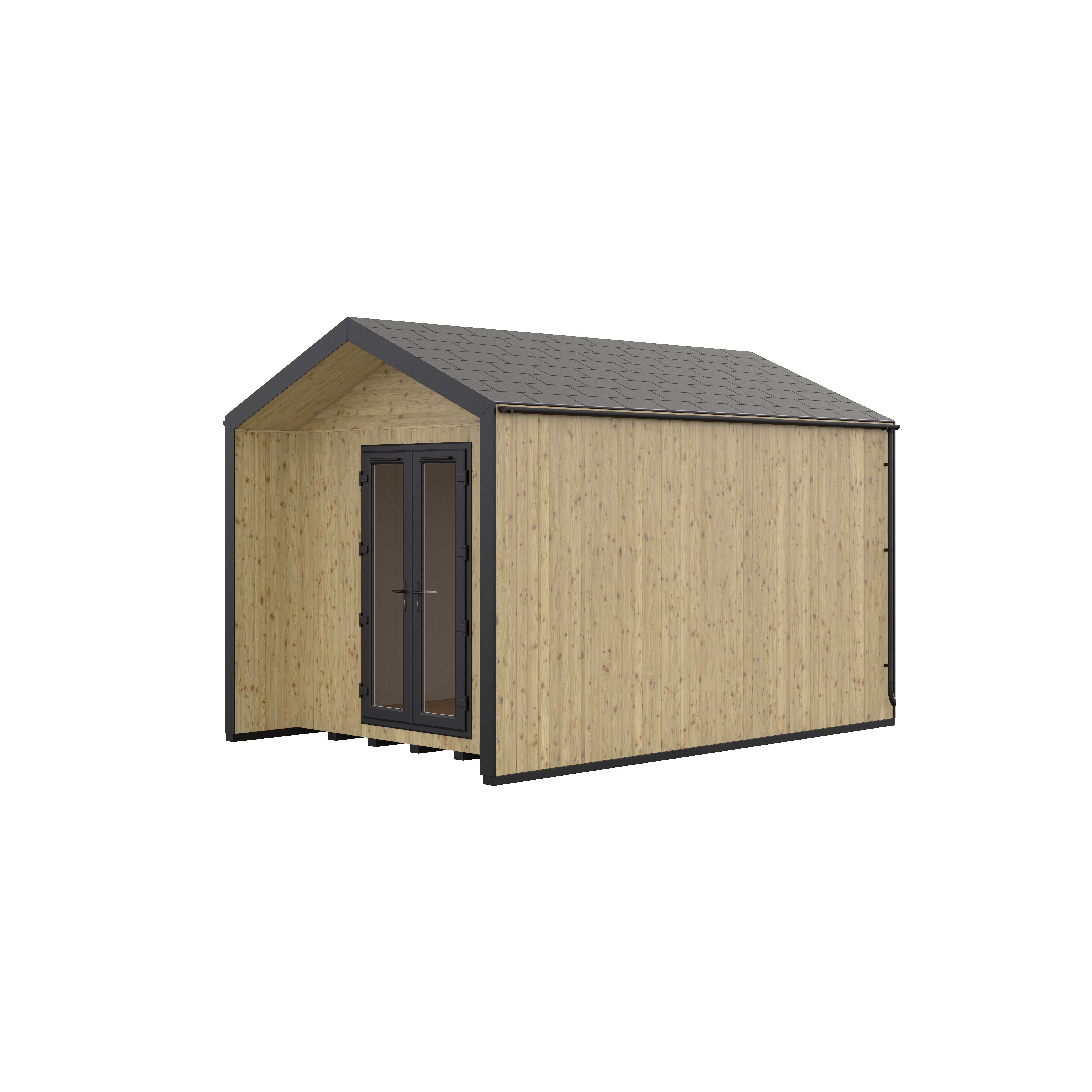 GoodHome Semora New Century 10x13 ft with Double door Pitch Garden room (Base included)