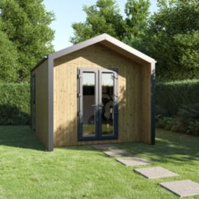 GoodHome Semora New Century 10x13 ft with Double door Pitch Garden room (Base included)