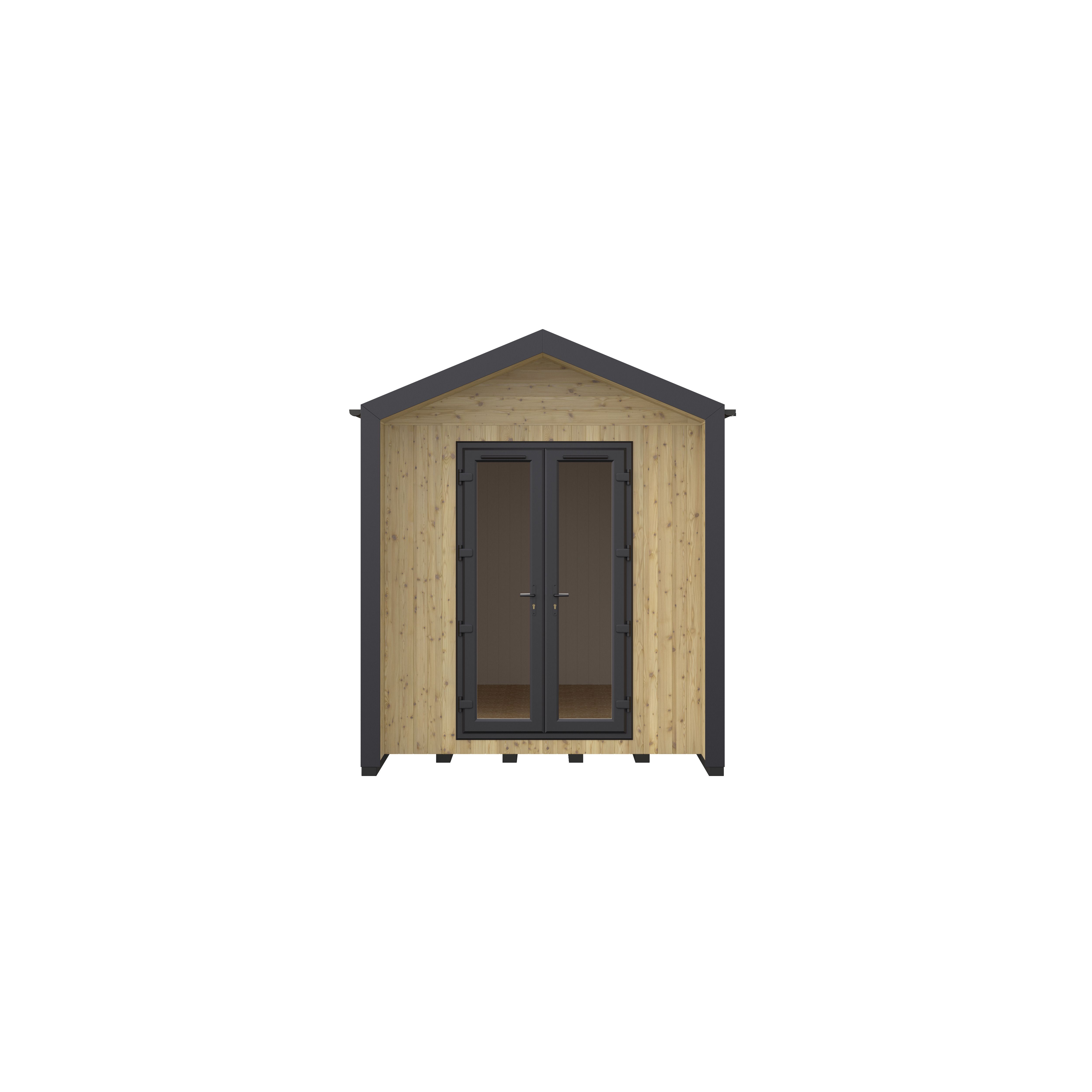 GoodHome Semora New Century 13x8 ft with Double door Pitch Garden room (Base included)