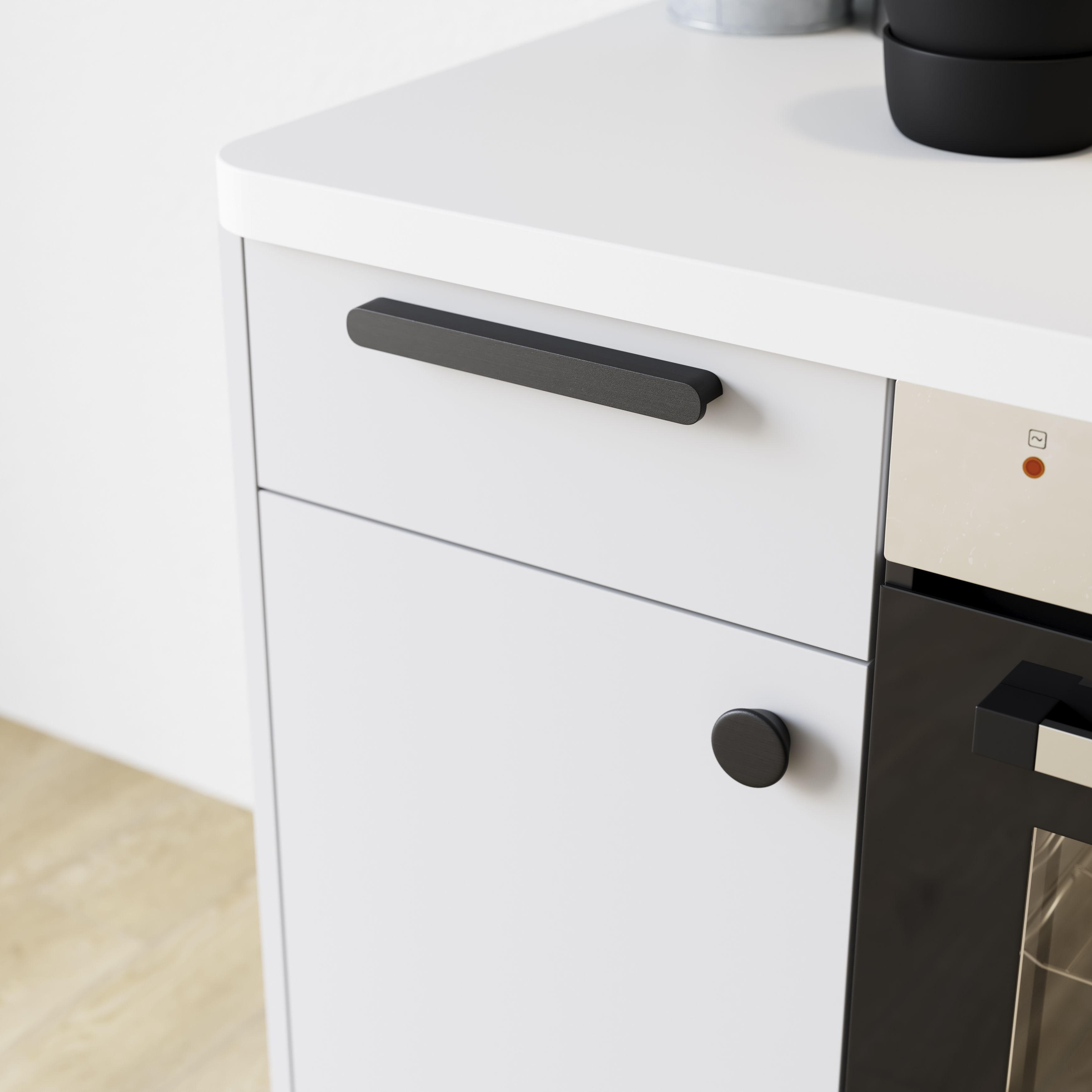 GoodHome Serrano Black Kitchen cabinets Handle (L)22cm