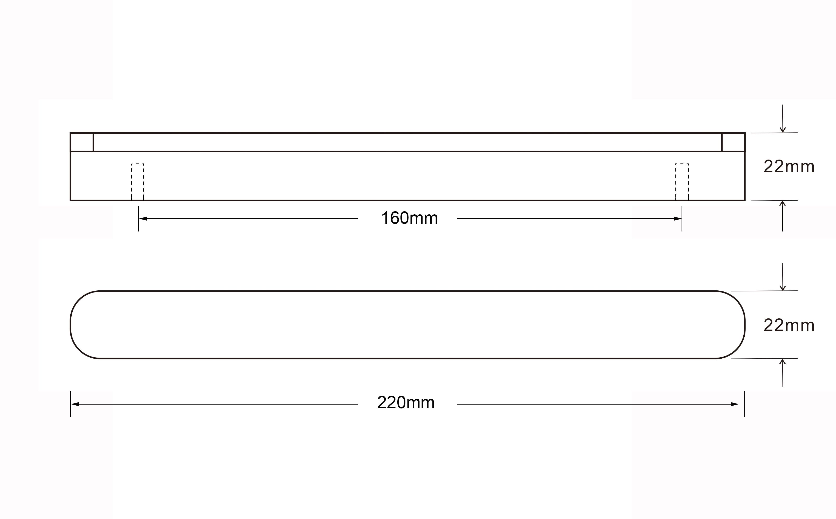 GoodHome Serrano Black Kitchen cabinets Handle (L)22cm