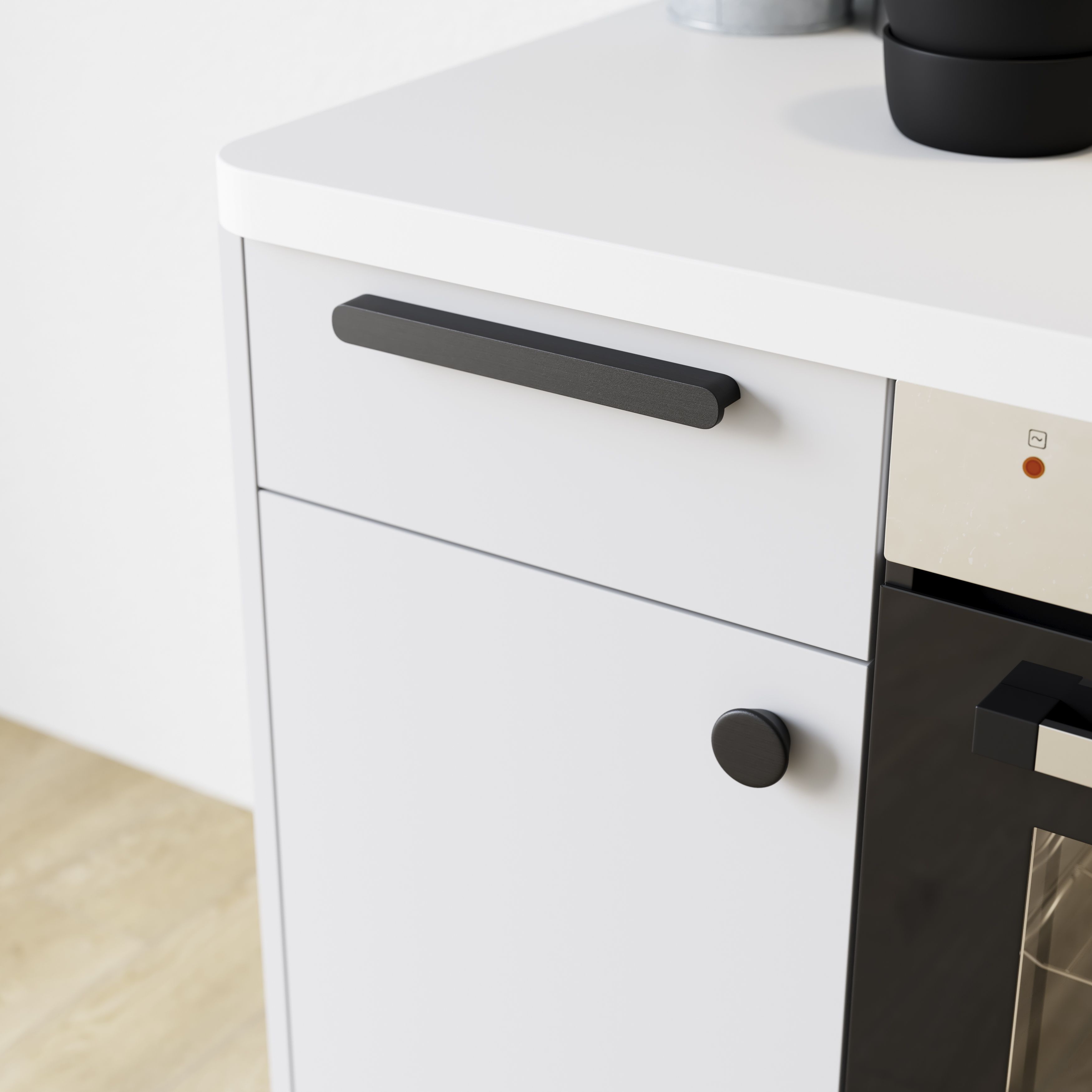 GoodHome Serrano Black Kitchen cabinets Handle (L)24cm