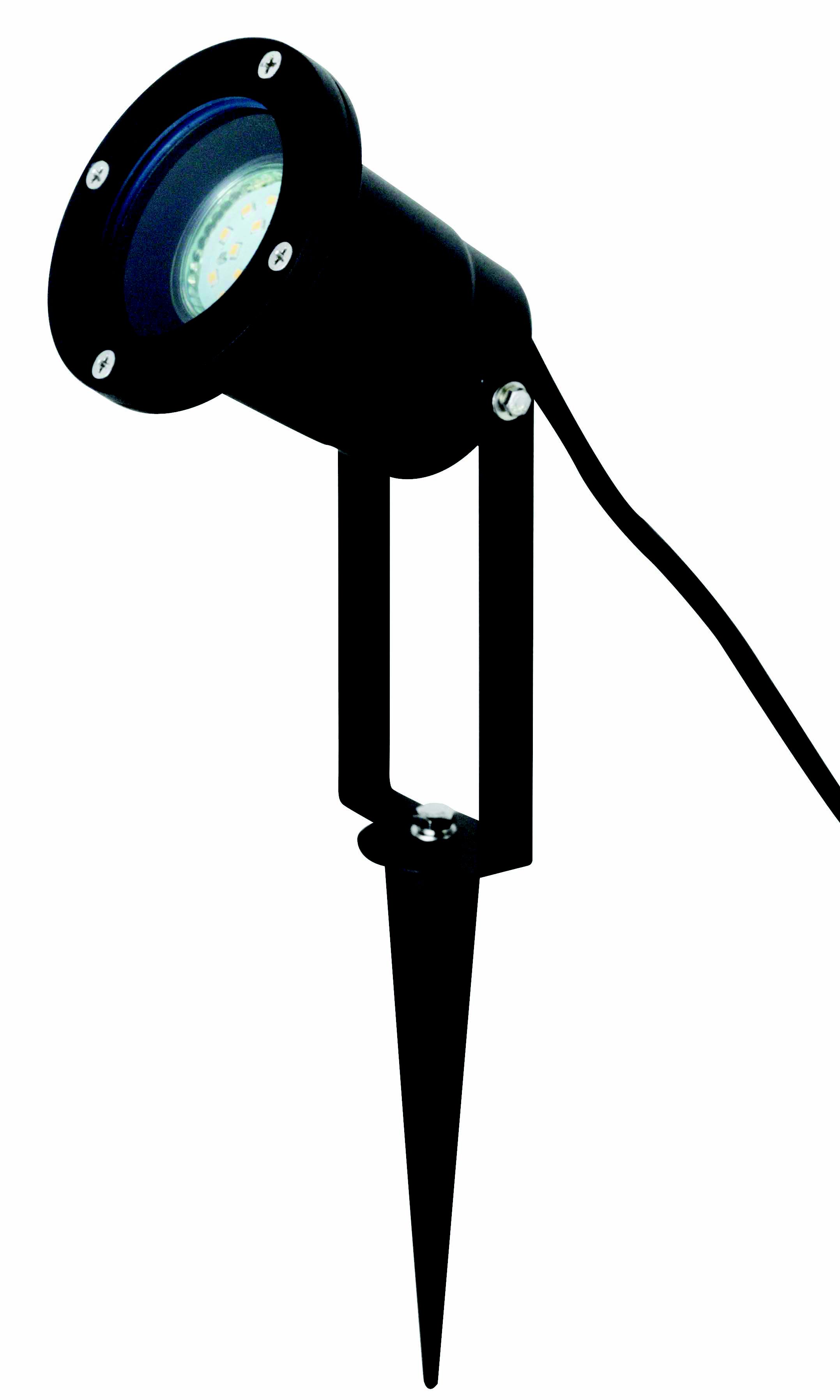 GoodHome Shelby Matt Black LED Outdoor Stake light (D)98mm