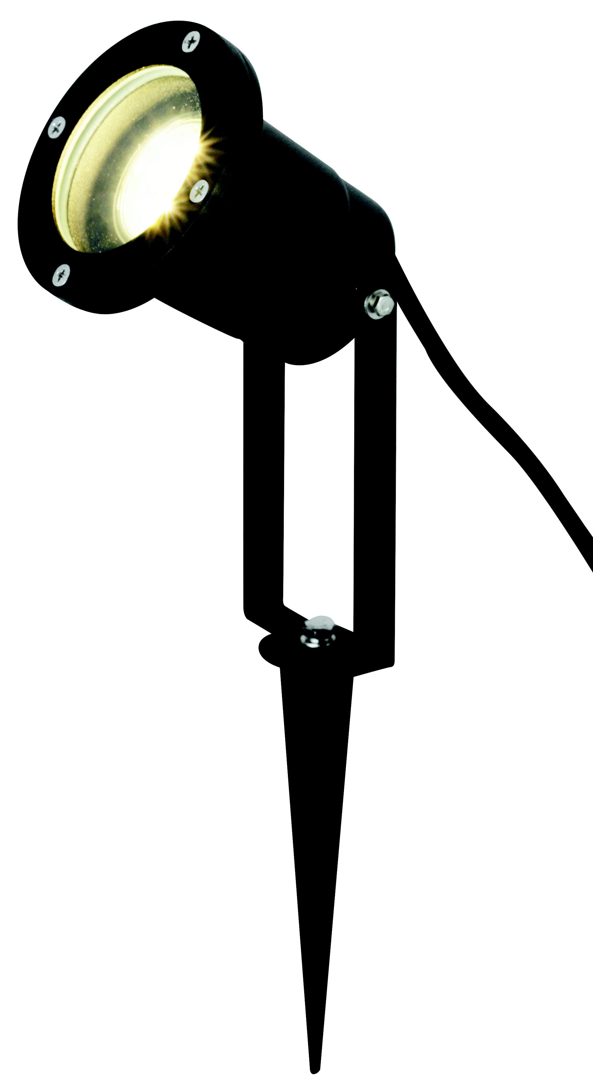 GoodHome Shelby Matt Black LED Outdoor Stake light (D)98mm