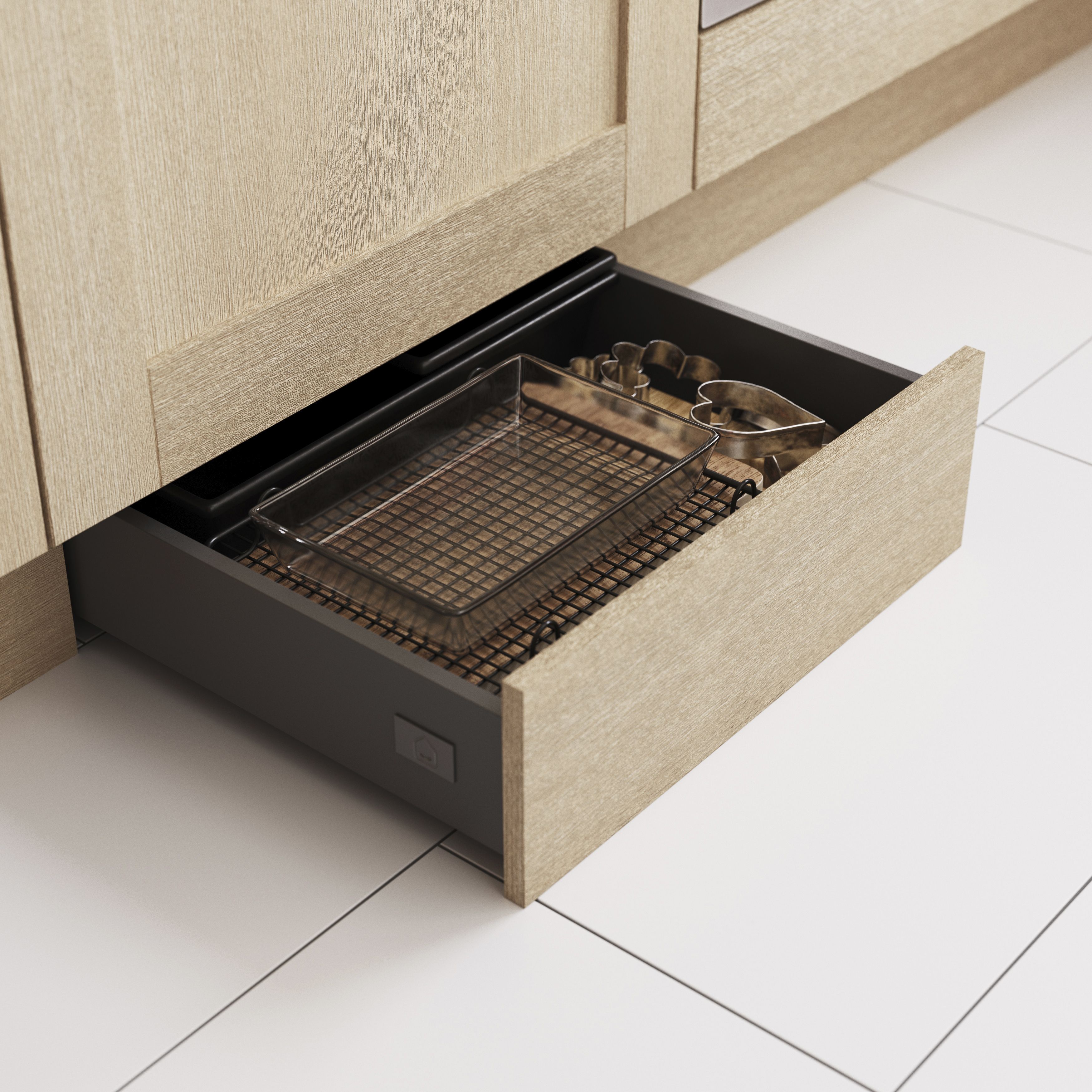 GoodHome Silver Slide Side-fixed Steel Drawer runner (L)964mm, Pair