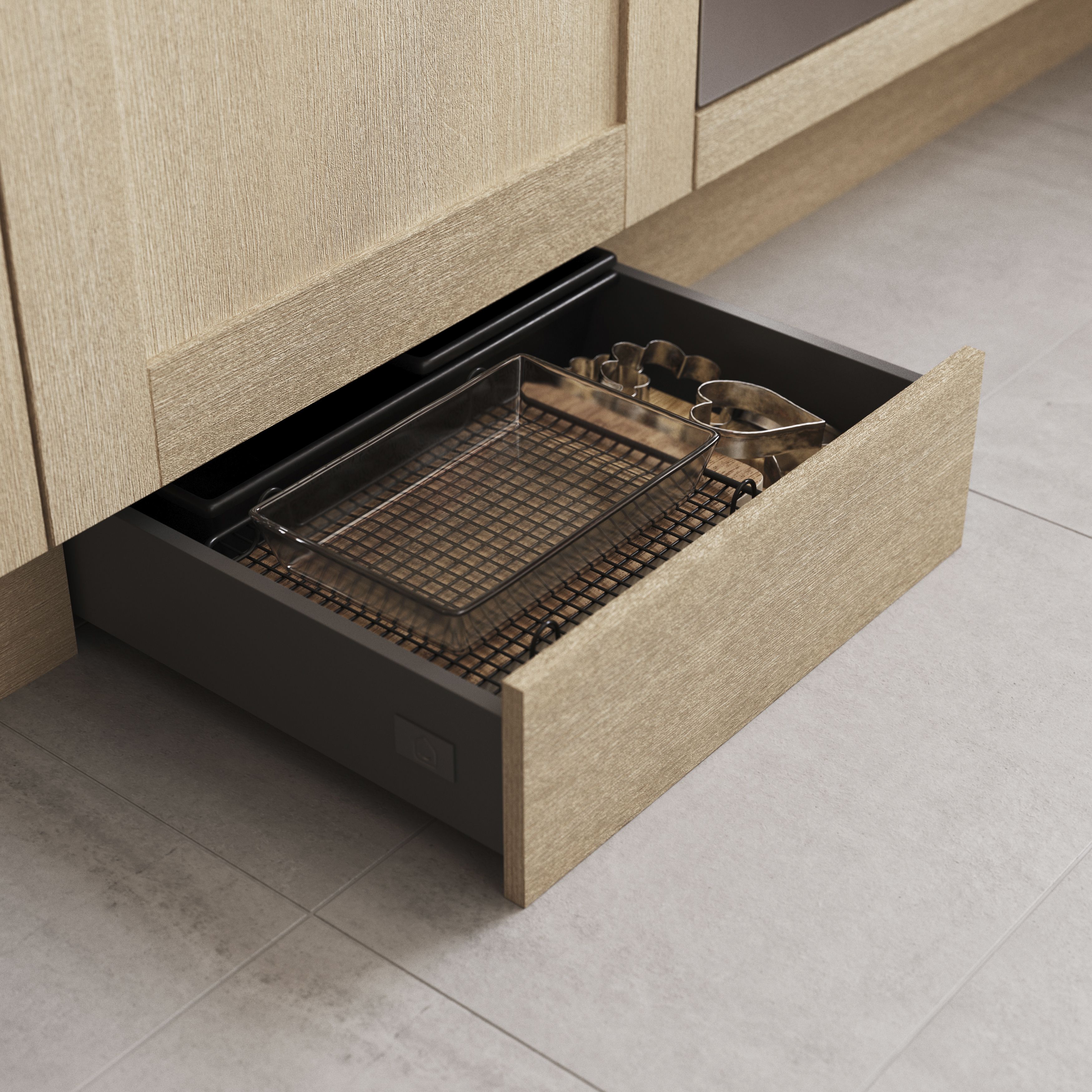 GoodHome Silver Slide Side-fixed Steel Drawer runner (L)964mm, Pair