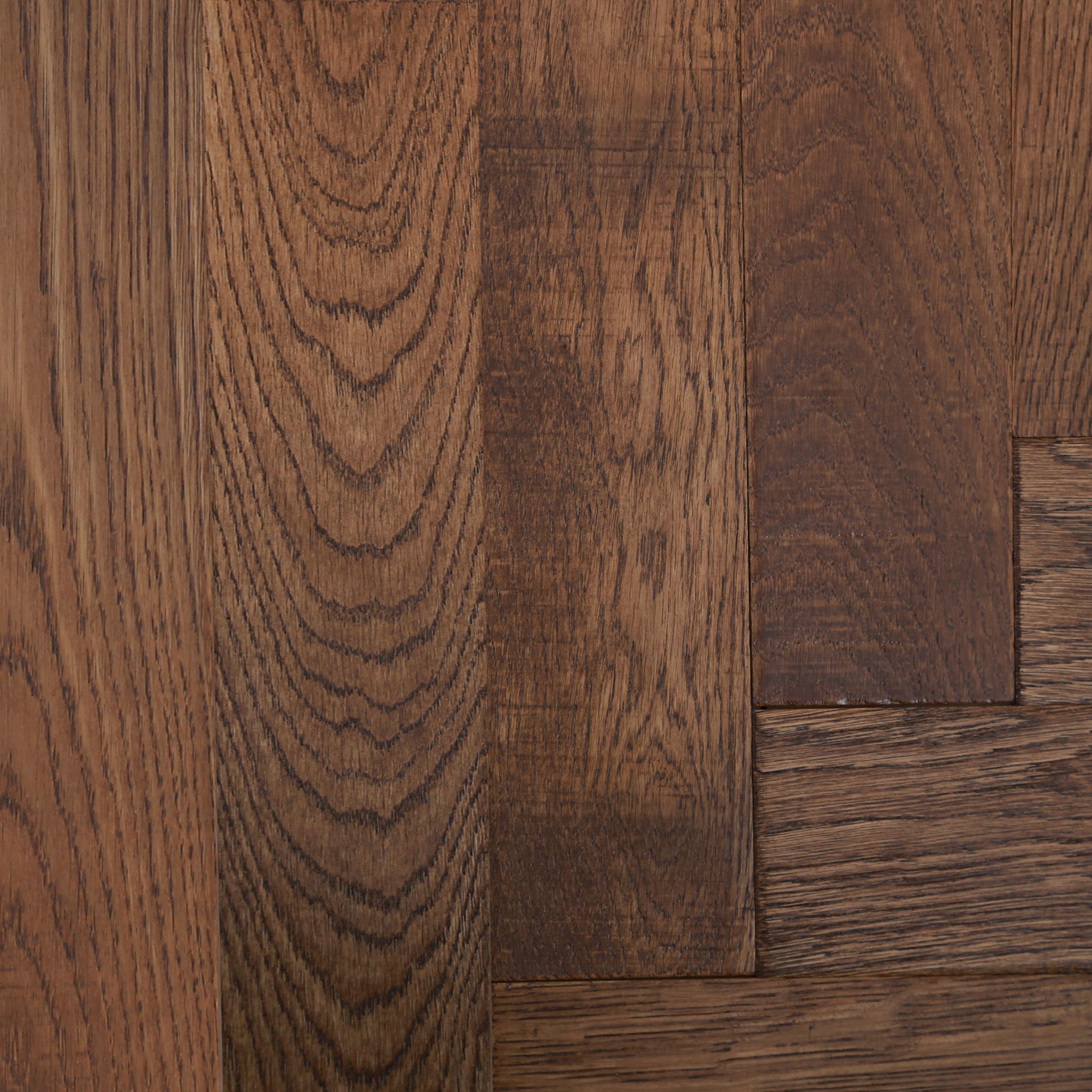 GoodHome Skanor Herringbone Dark Brown Oak Solid wood flooring, 1.94m² Pack of 36
