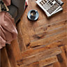 GoodHome Skanor narrow Bronze Natural wood effect Oak Solid wood flooring, 0.86m² Pack of 18