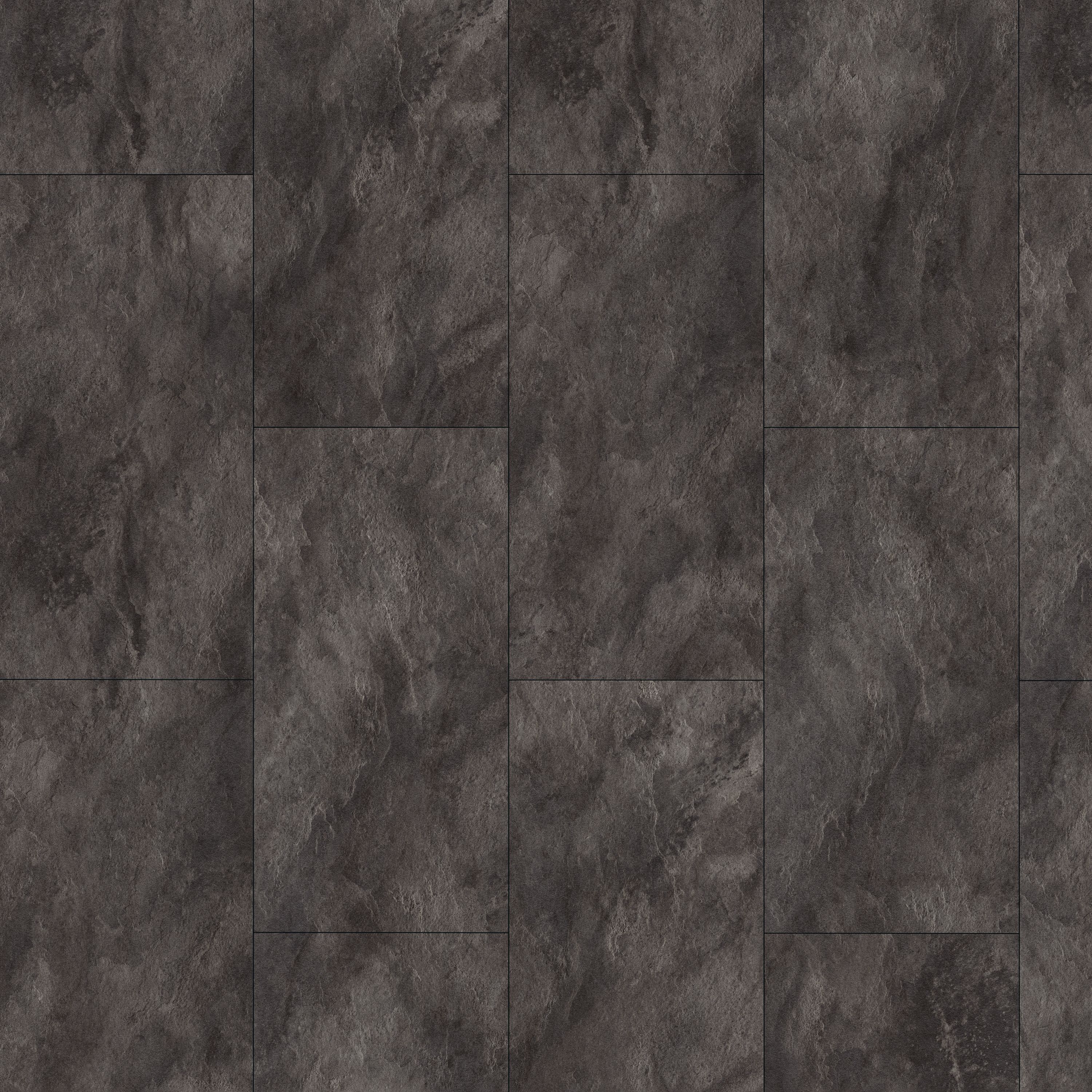 GoodHome Slate Black Tile effect Laminate Flooring Sample
