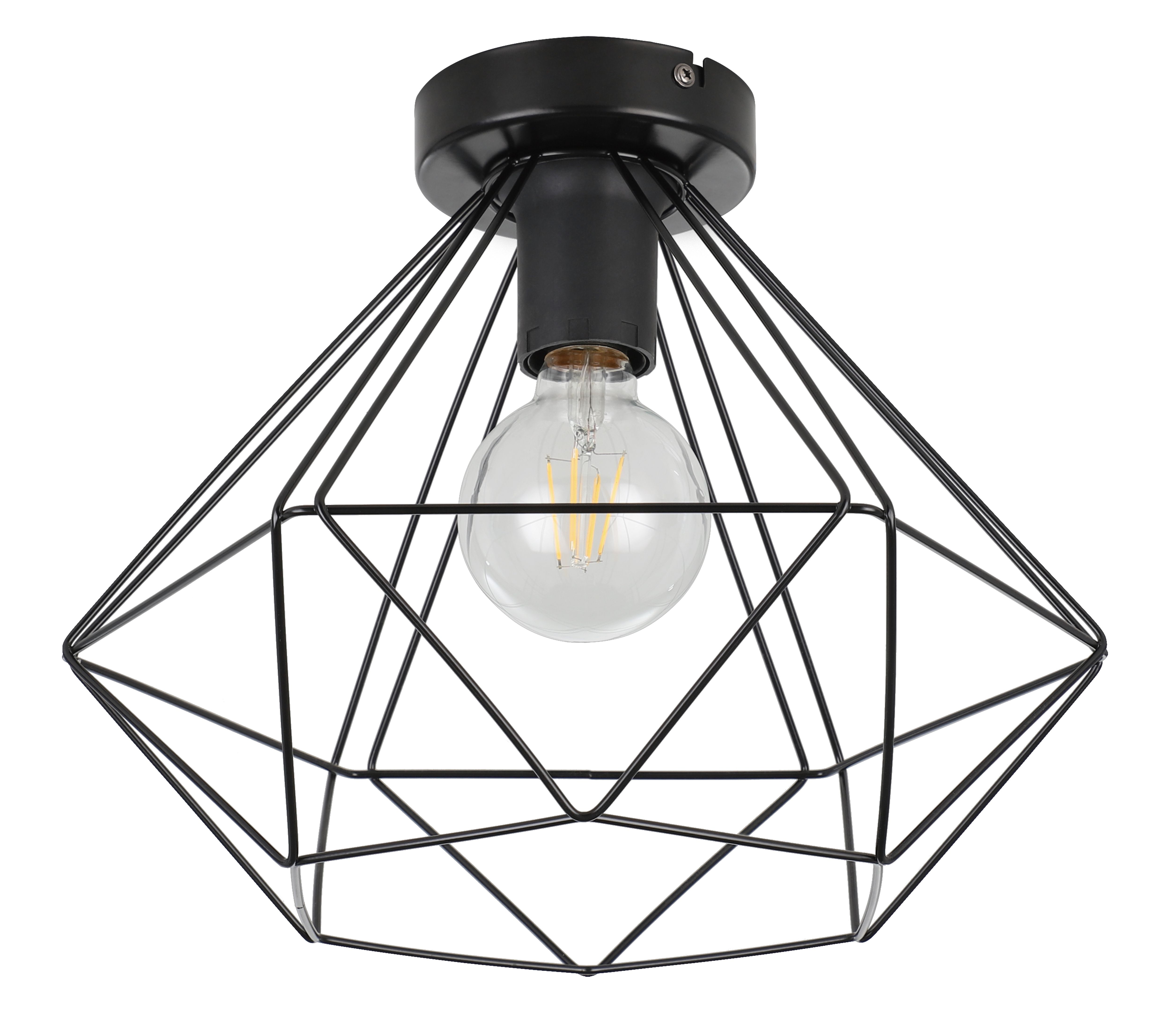 GoodHome Smertrio Modern Matt Metal Black Ceiling light
